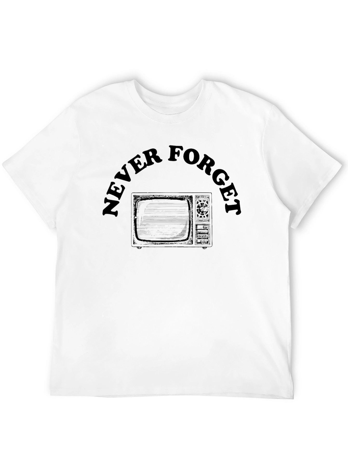 Black Retro TV 'Never Forget' Graphic Tee - Black view 12