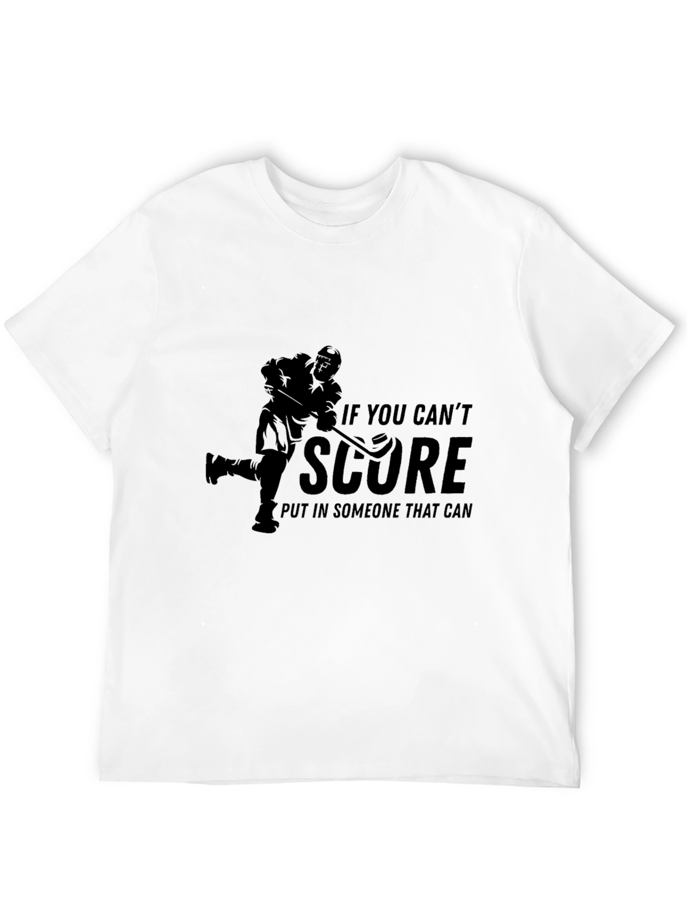 Black Hockey T-Shirt - If You Can't Score, Funny Sports Tee view 12
