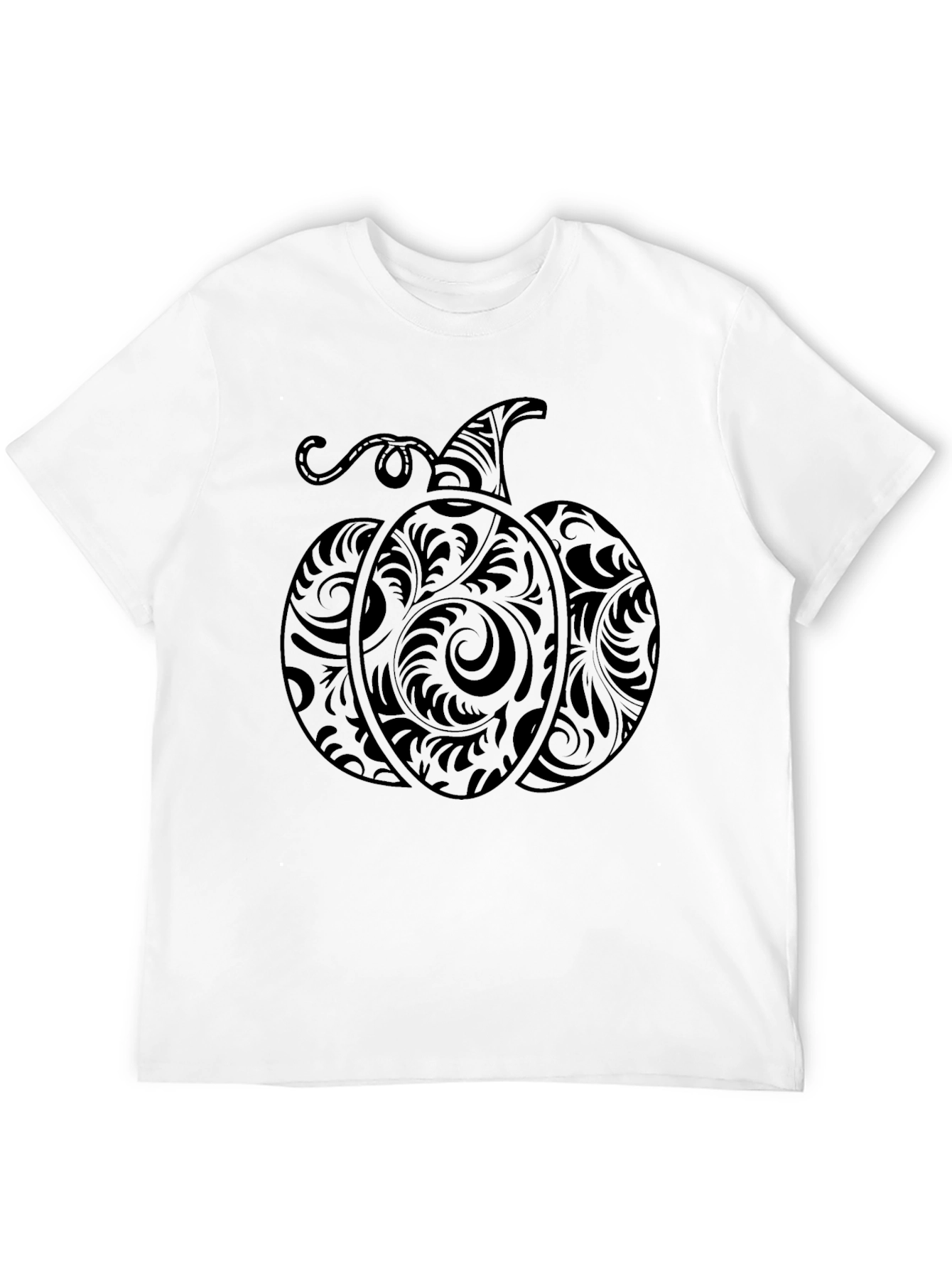 Black Men's Black Pumpkin Graphic T-Shirt view 12