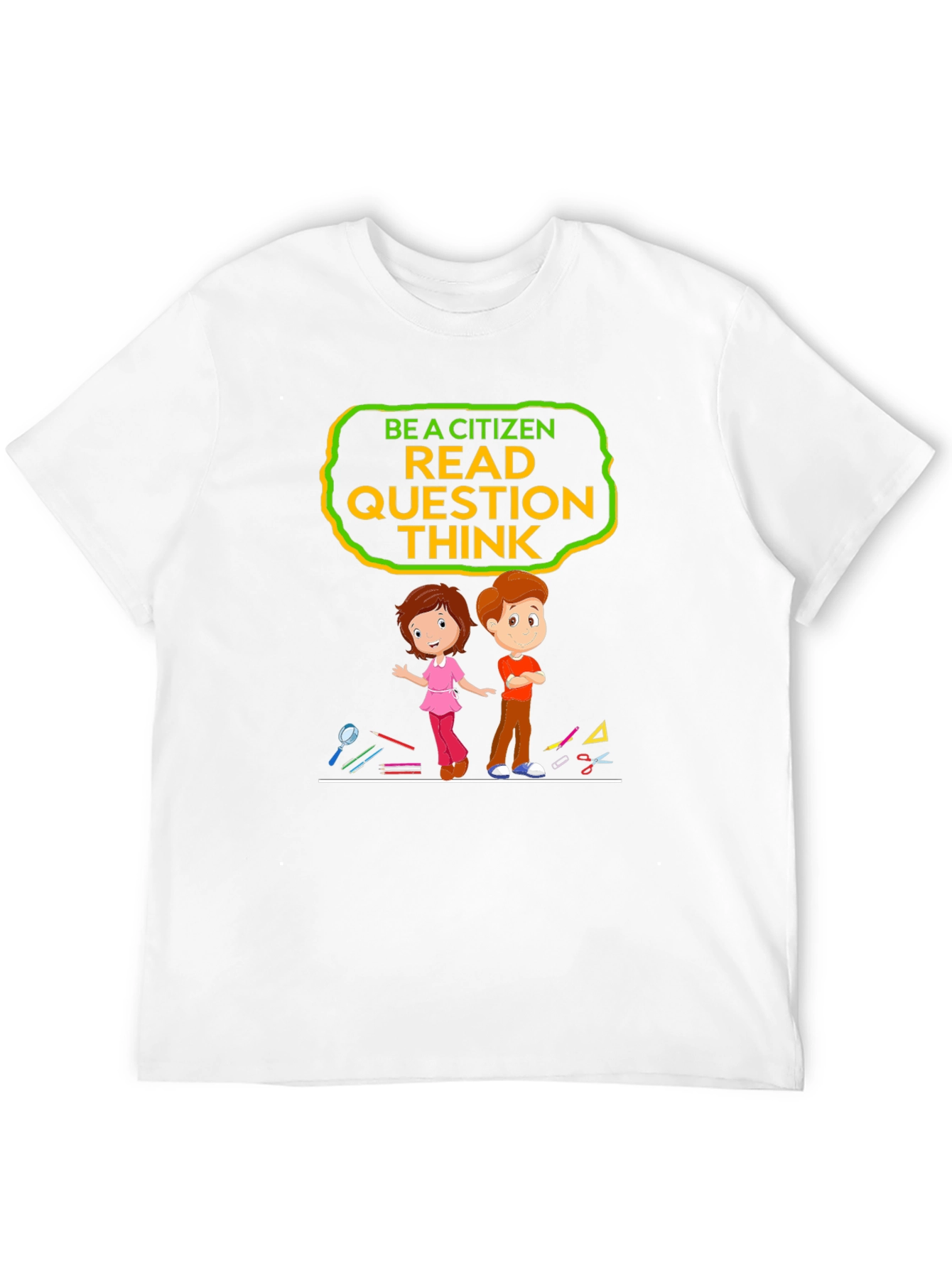 Black Be a Citizen Read Question Think T-Shirt view 12