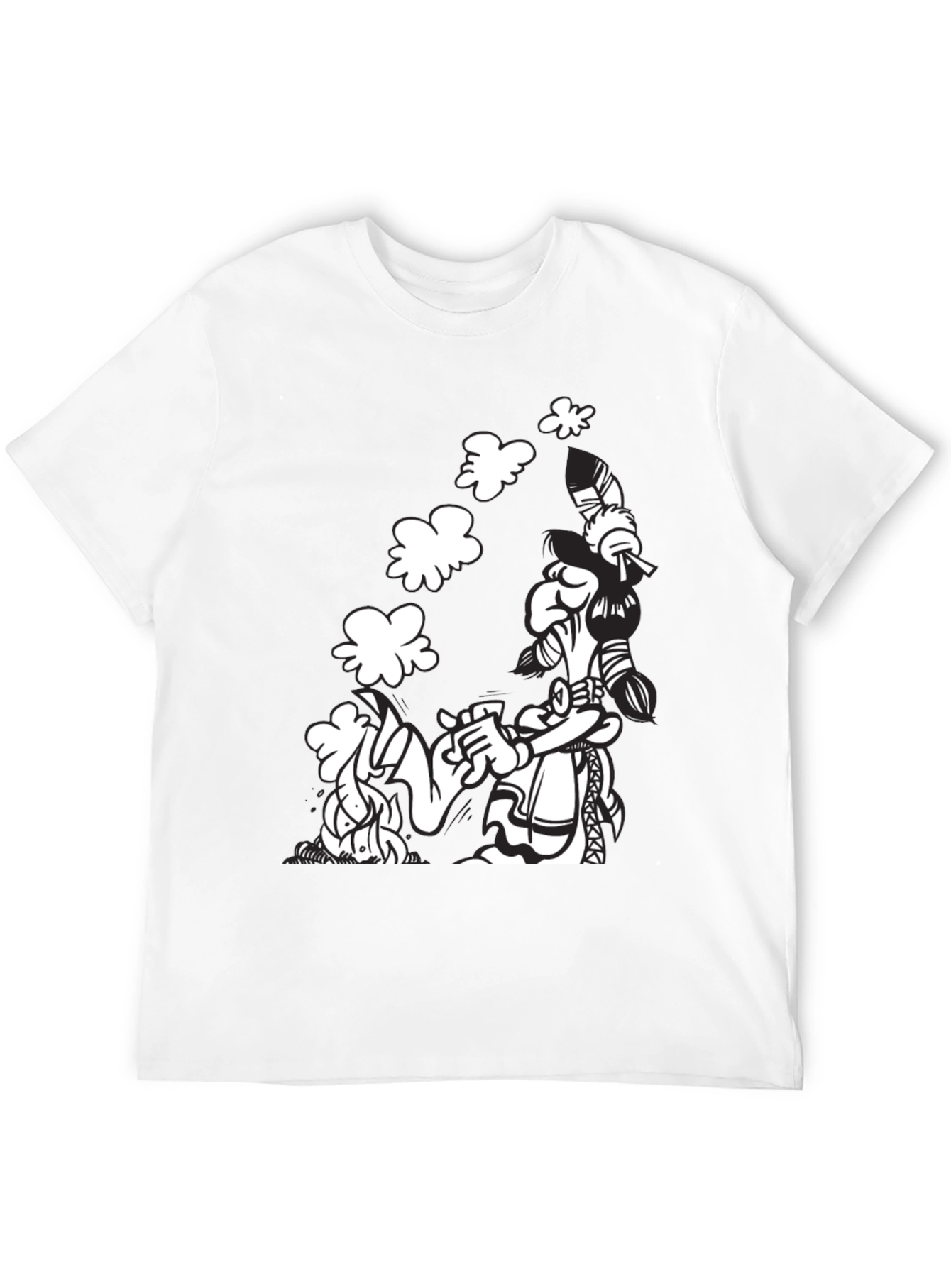 Black Black T-Shirt with Cartoon Graphic view 12