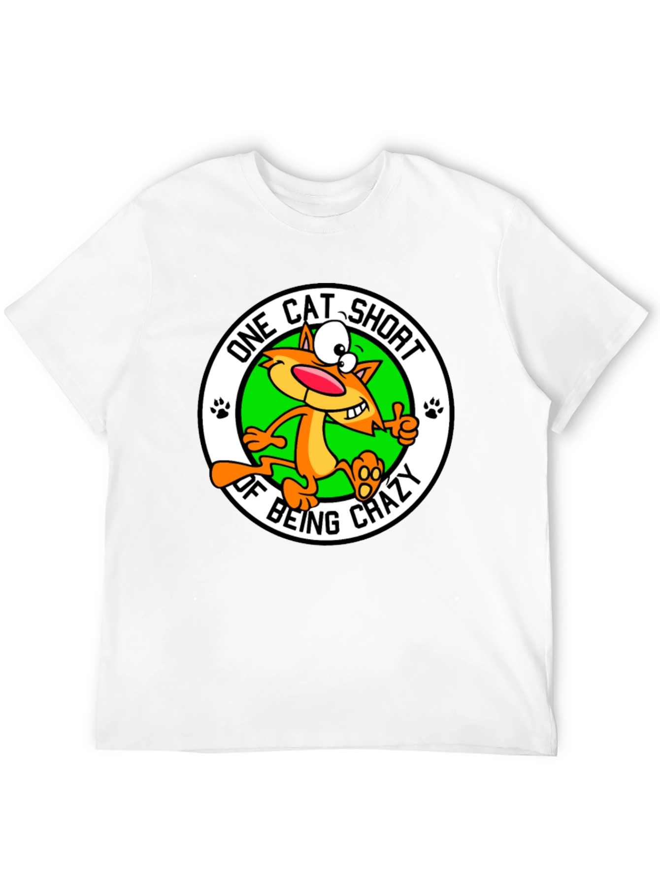 Black One Cat Short of Crazy T-Shirt view 12