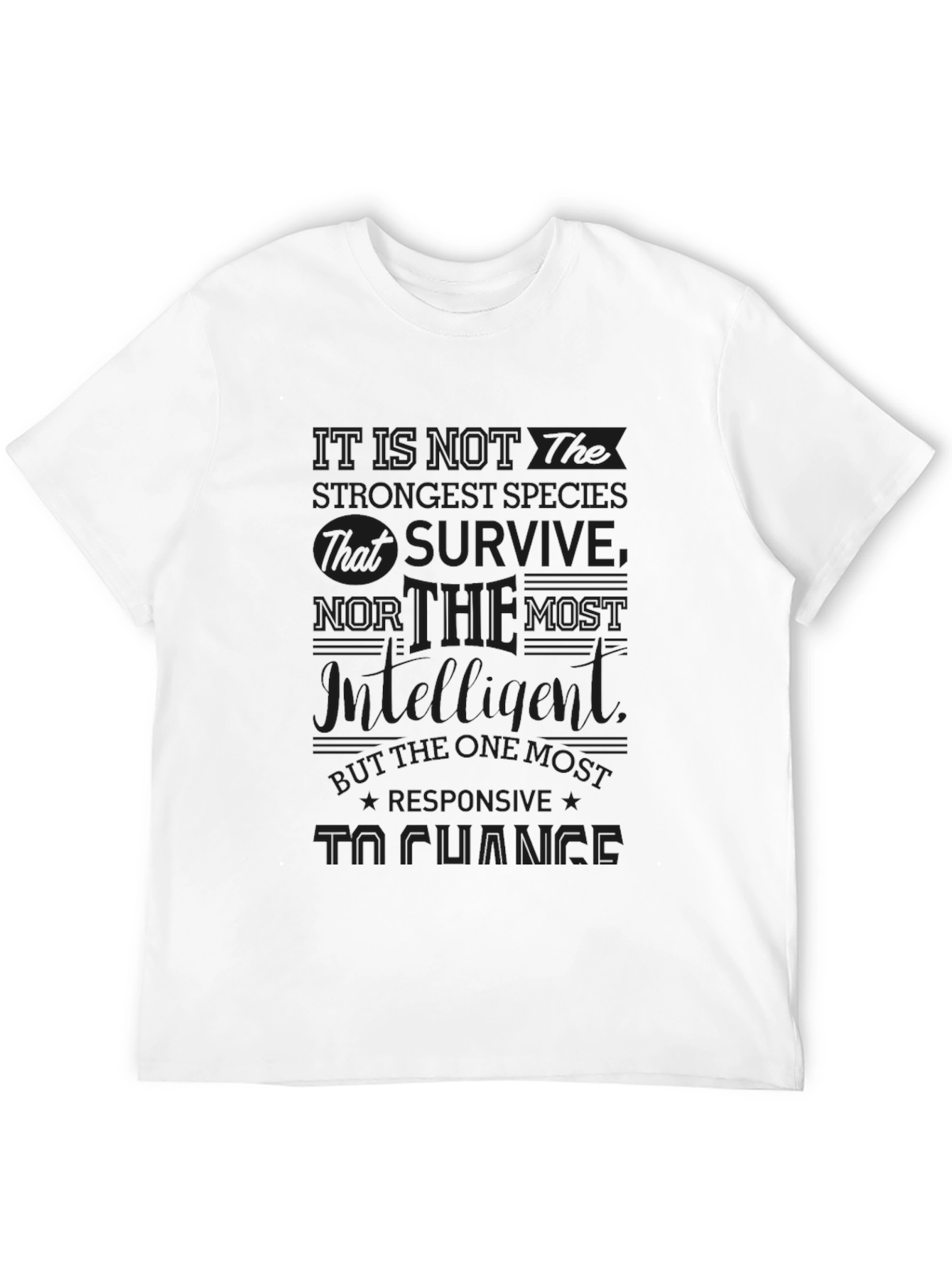 Black Motivational T-Shirt: Adapt to Change view 12