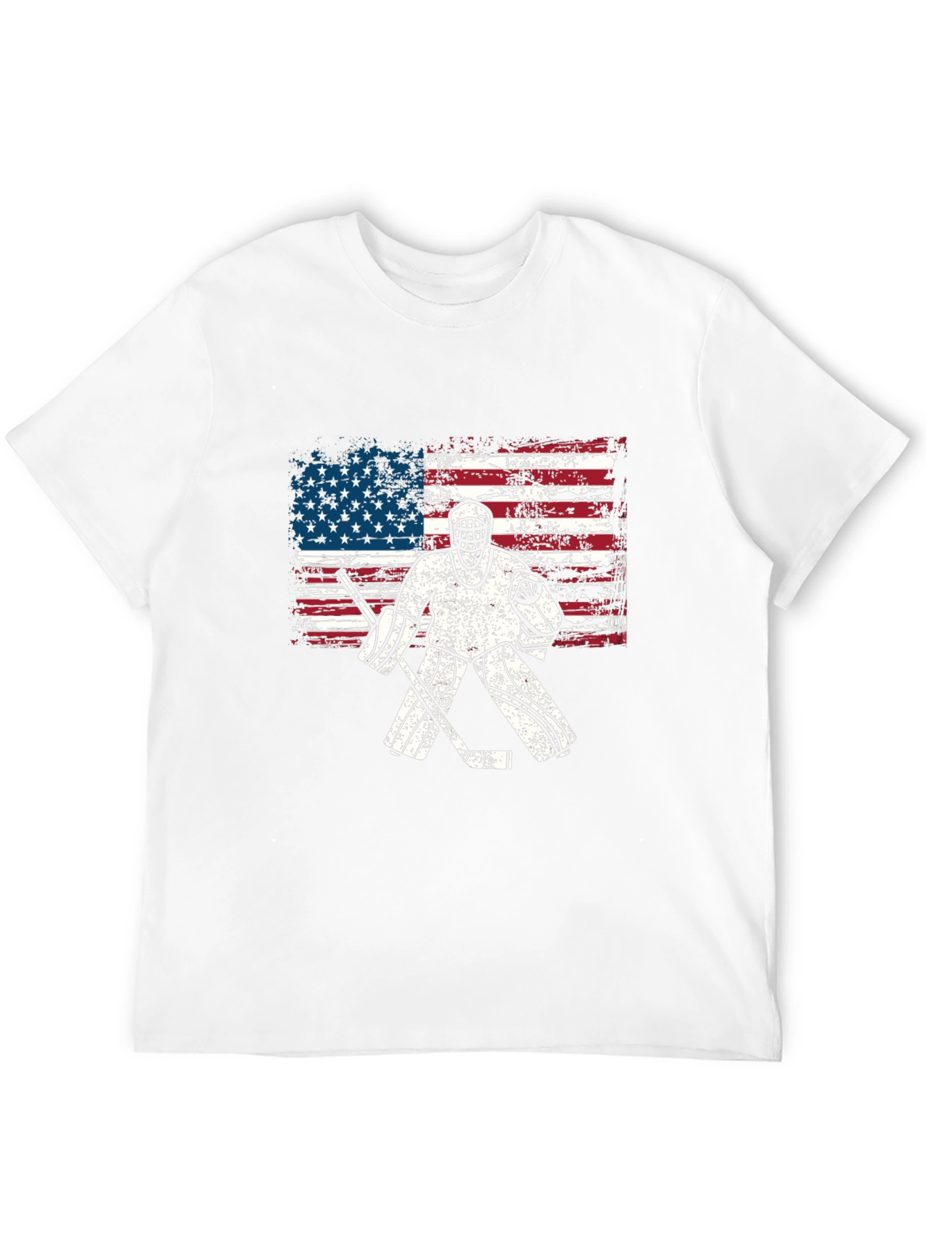Black USA Hockey Goalie T-Shirt - Patriotic American Flag Design view 12