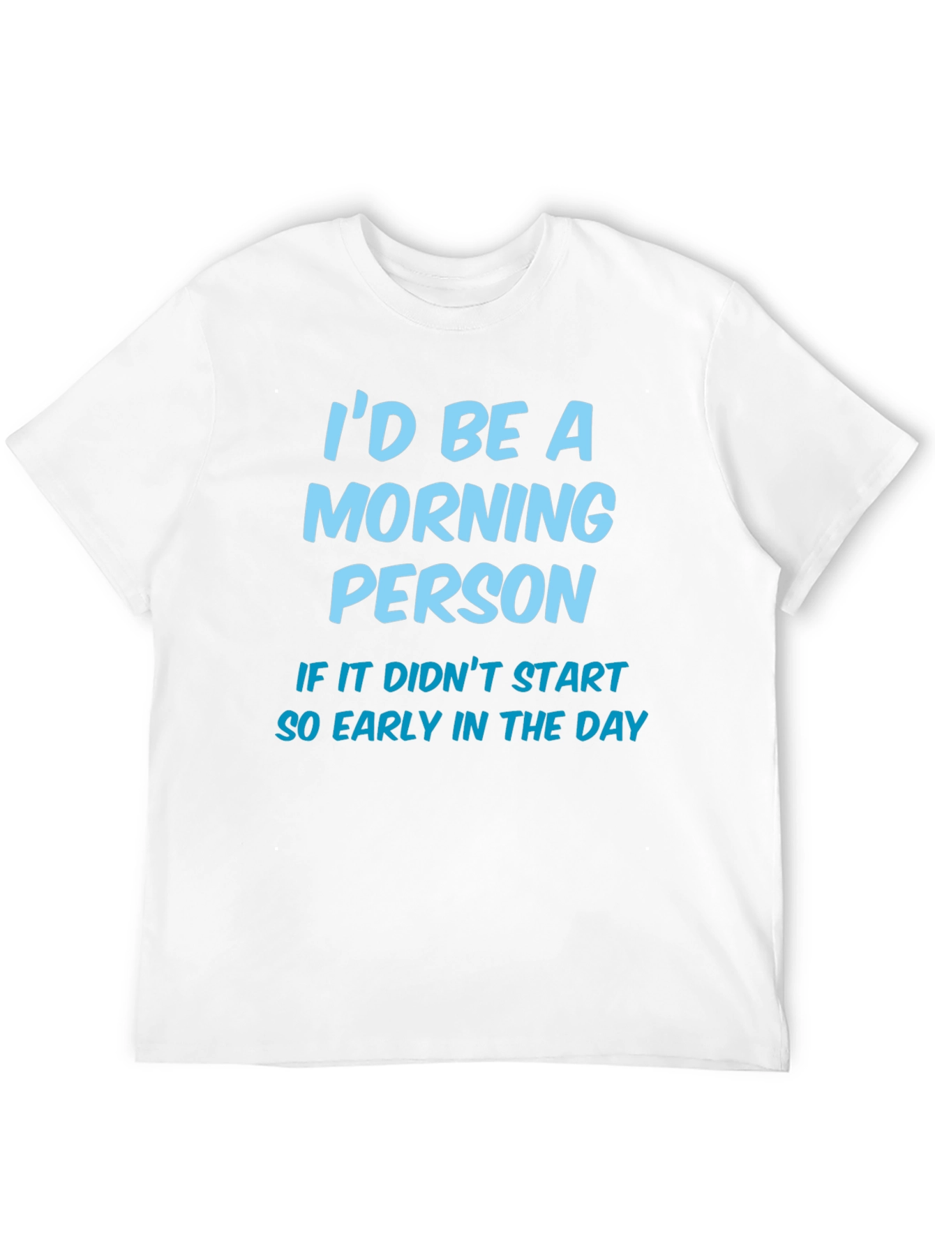 Black Funny "Morning Person" Graphic T-Shirt - Black view 12
