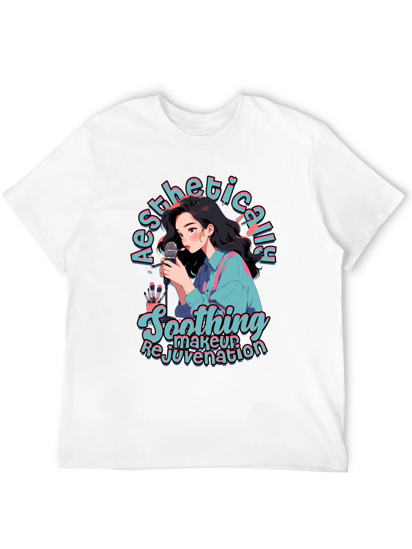 Black Aesthetically Soothing Tee - Makeup Rejuvenation view 12