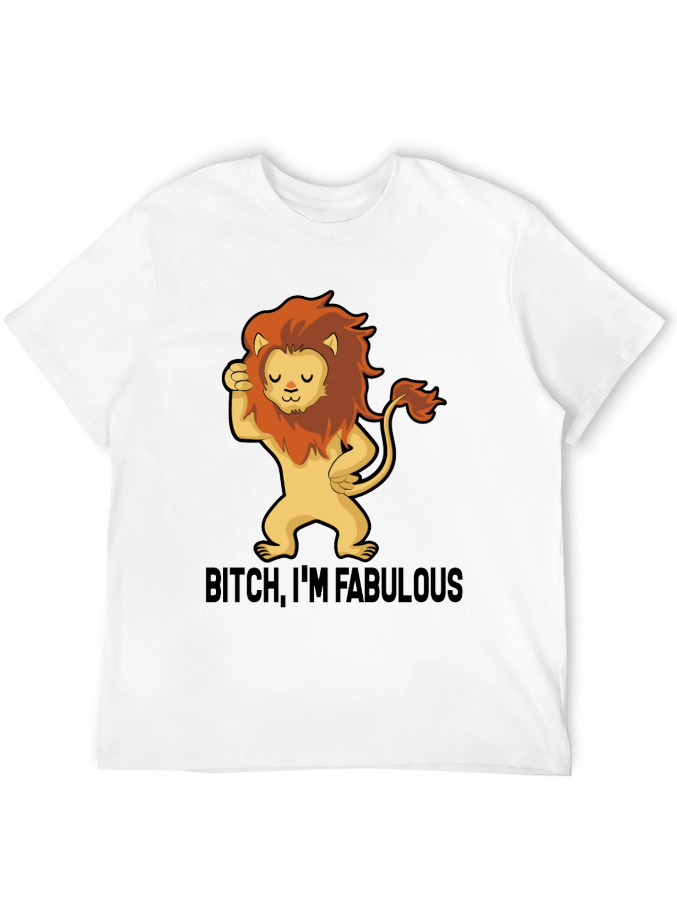 Black Fabulous Lion Graphic Tee - Stylish Black T-Shirt view 12