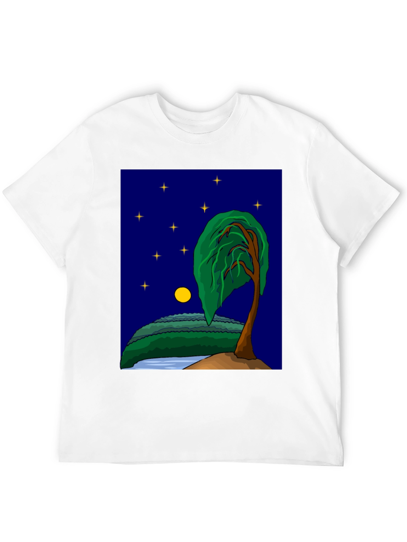 Black Night Landscape Graphic Tee - Stylish Unisex Shirt view 12