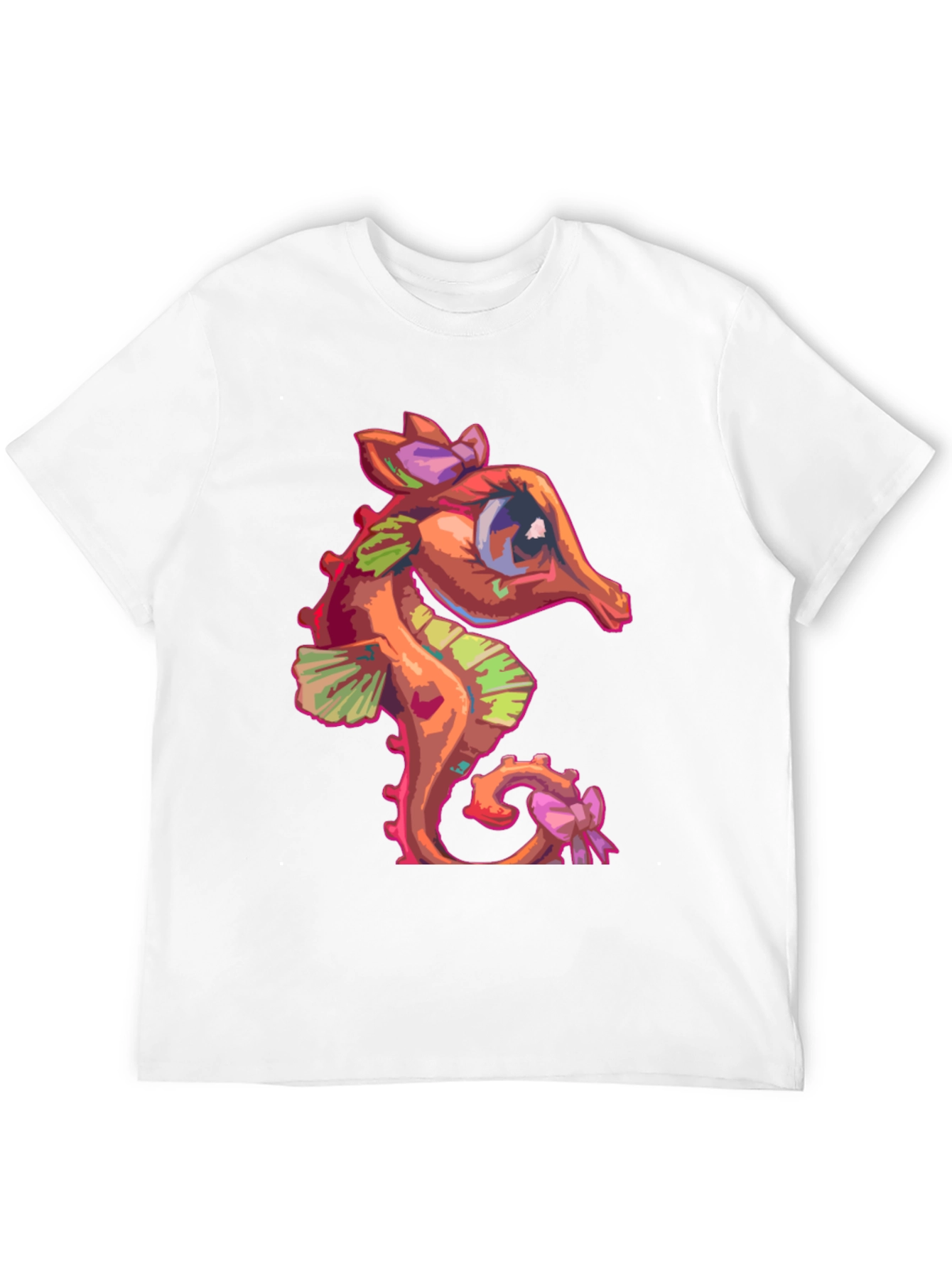 Black Seahorse Graphic Tee - Cute Cartoon Style view 12