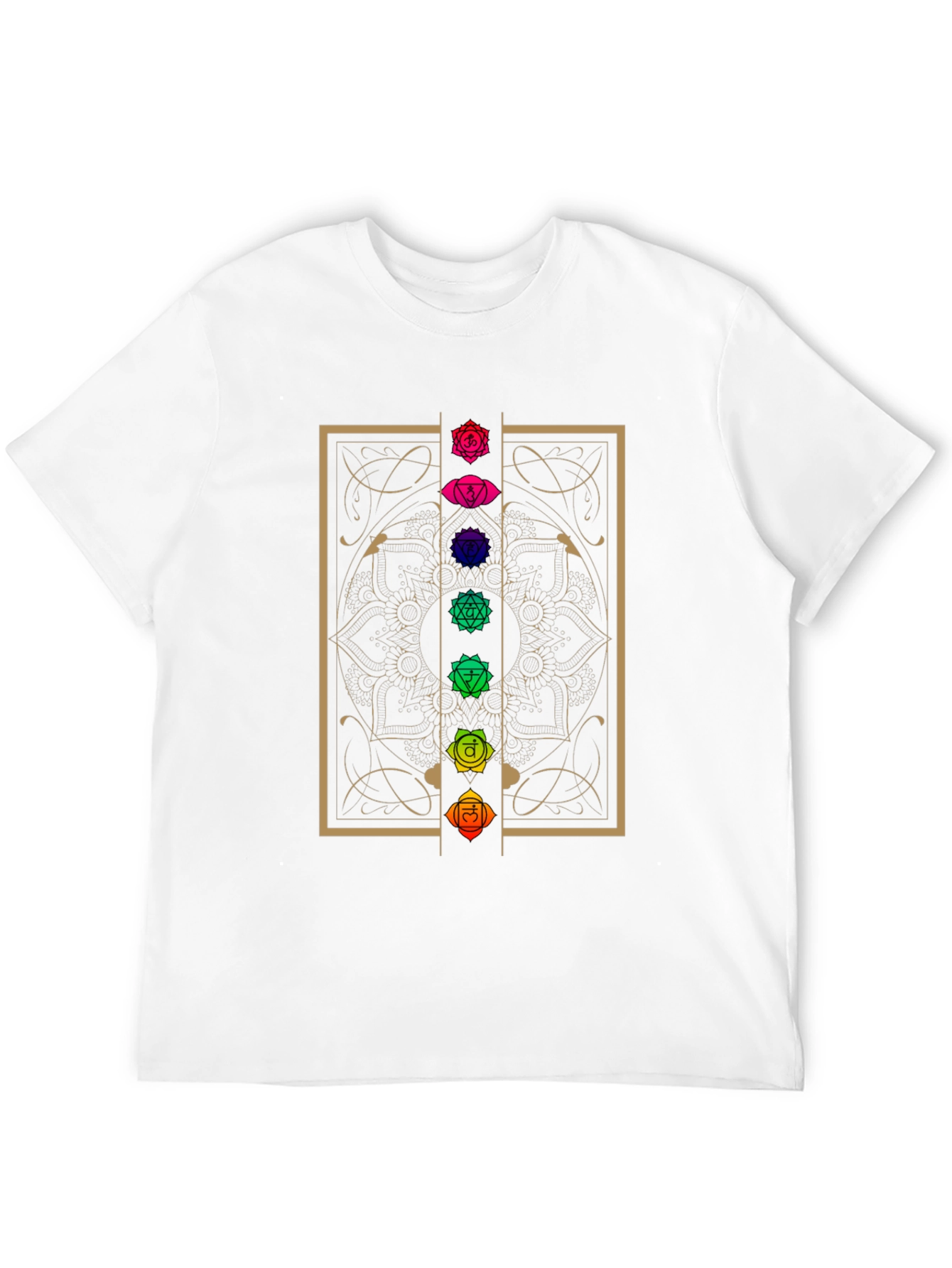 Black Chakra Mandala Graphic T-Shirt - Black view 12