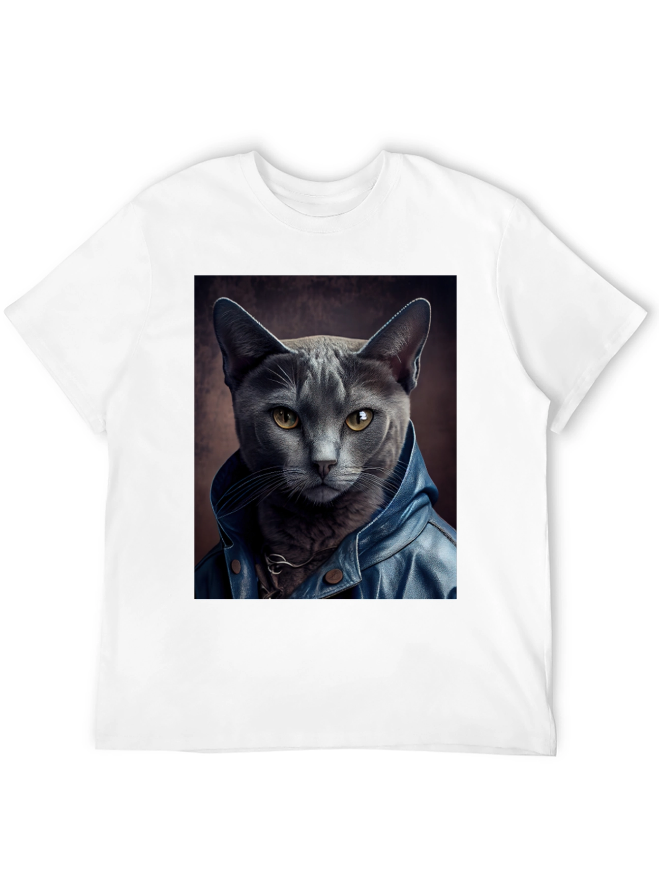 Black Cat in Leather Jacket Graphic Tee view 12