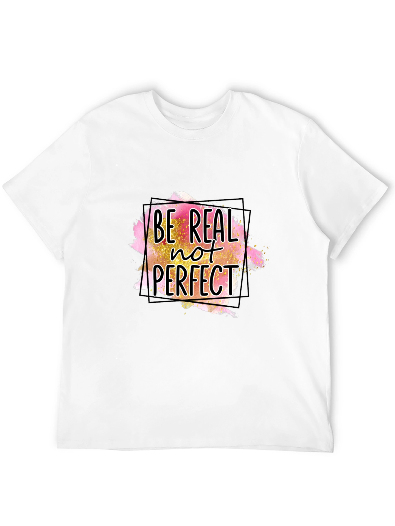 Black Be Real Not Perfect Graphic Tee - Black view 12