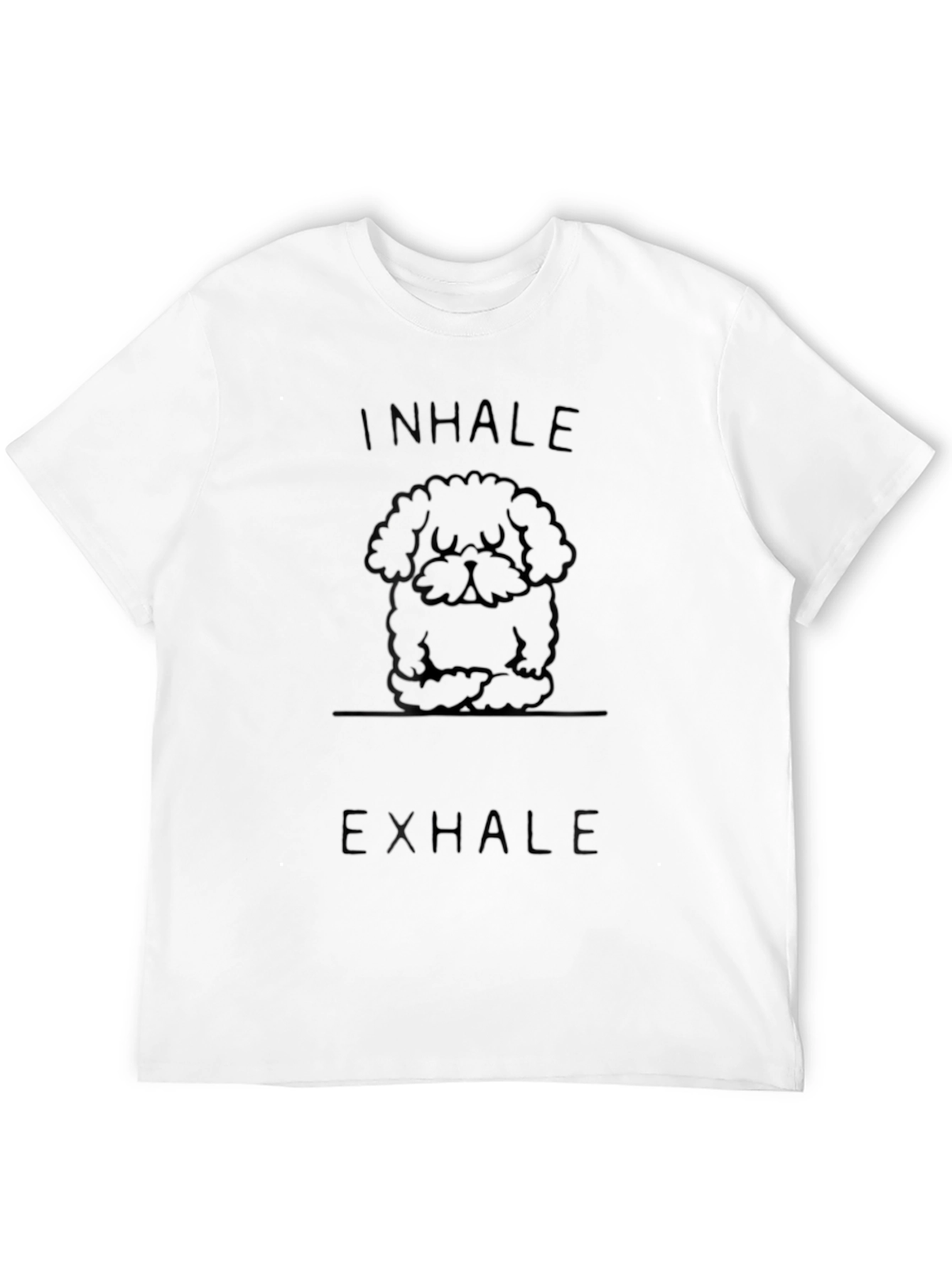 Black Inhale Exhale Dog Meditation T-Shirt view 12