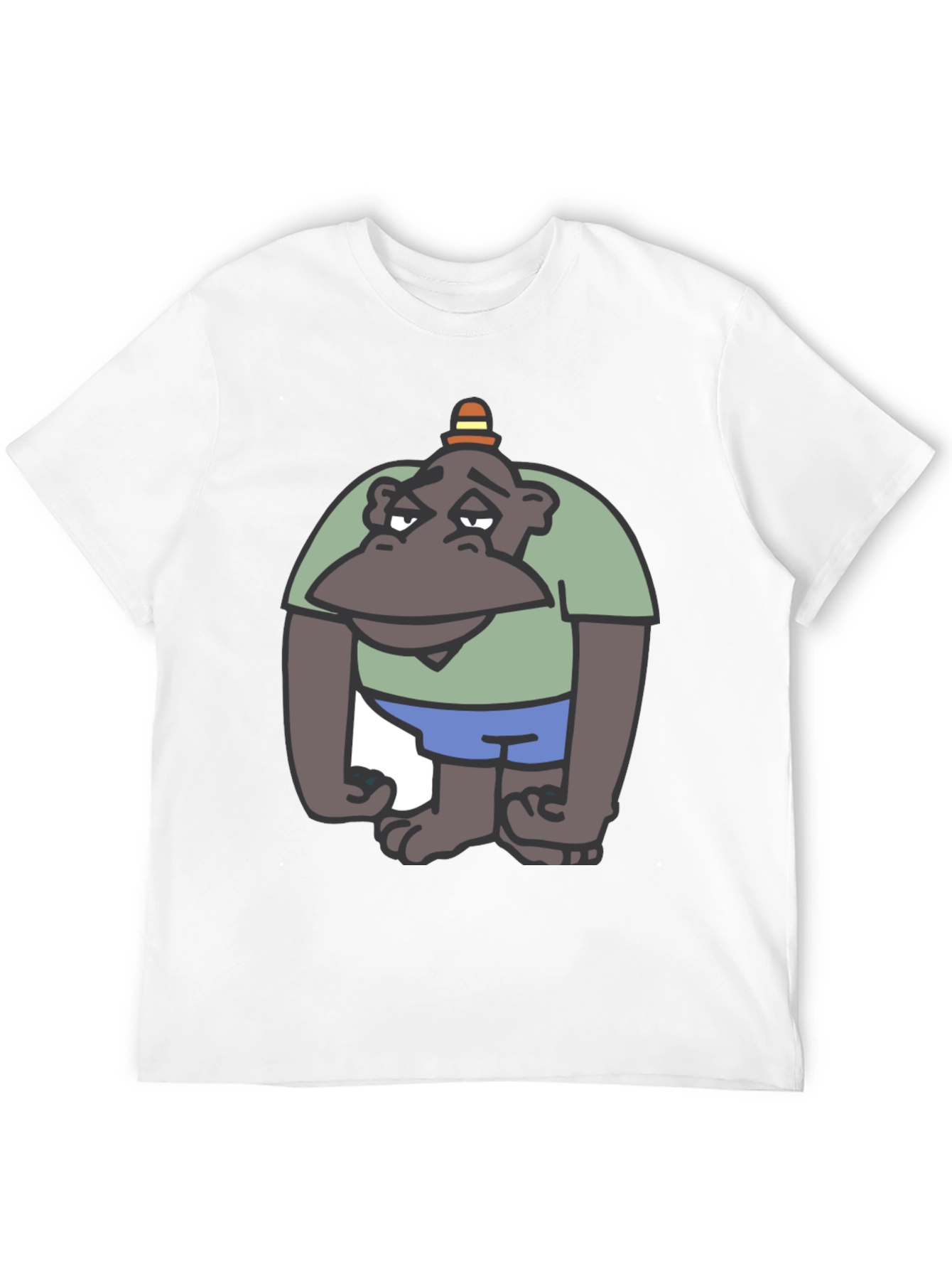 Black Cartoon Ape Graphic Tee - Comfy Cotton T-Shirt view 12