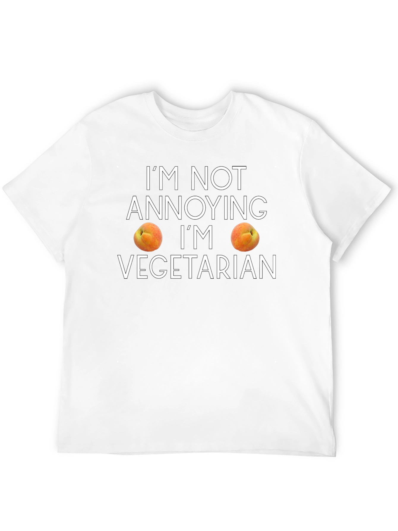 Black Funny Vegetarian Peach Graphic T-Shirt view 12