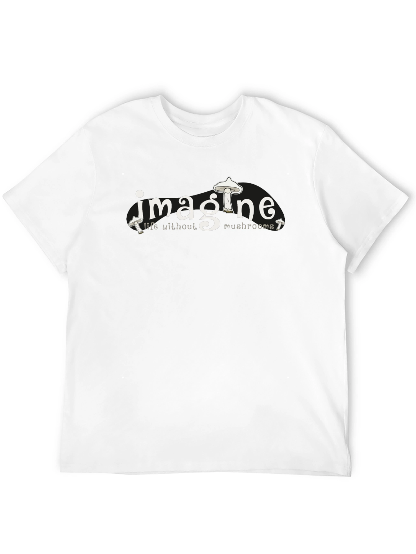 Black Imagine Life Without Mushrooms Graphic Tee view 12