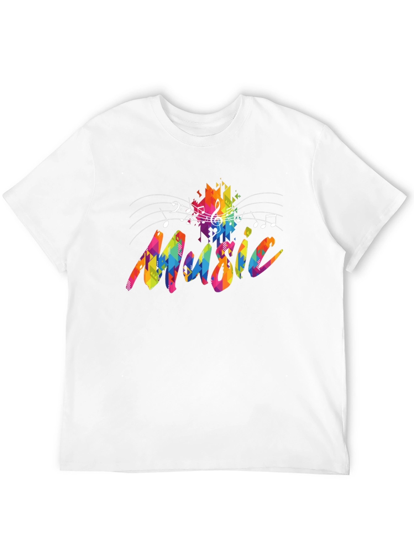 Black Colorful Music Notes Graphic Black T-Shirt view 12