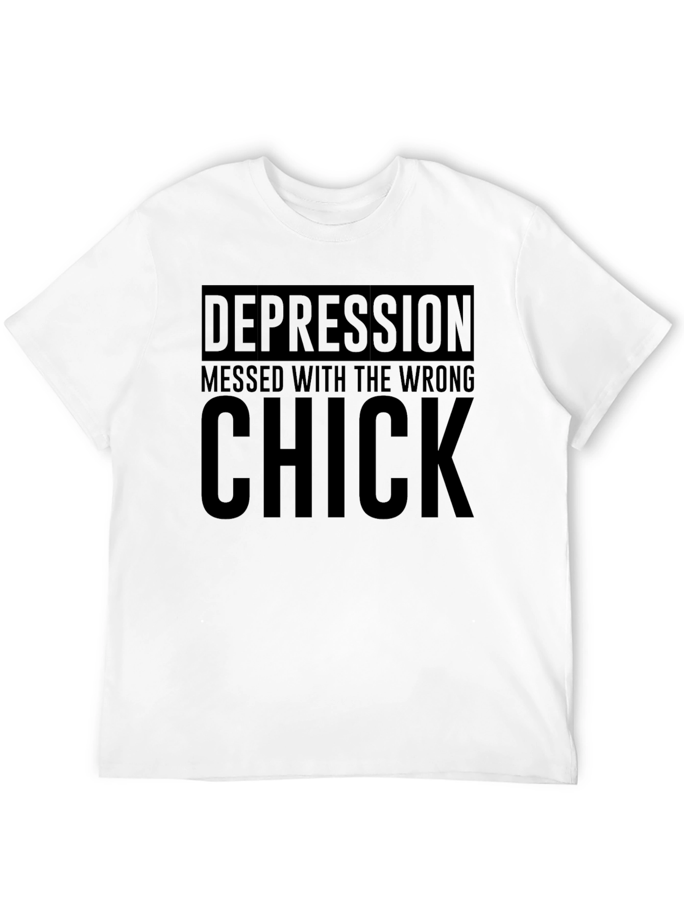 Black Depression Messed With The Wrong Chick Black T-Shirt view 12