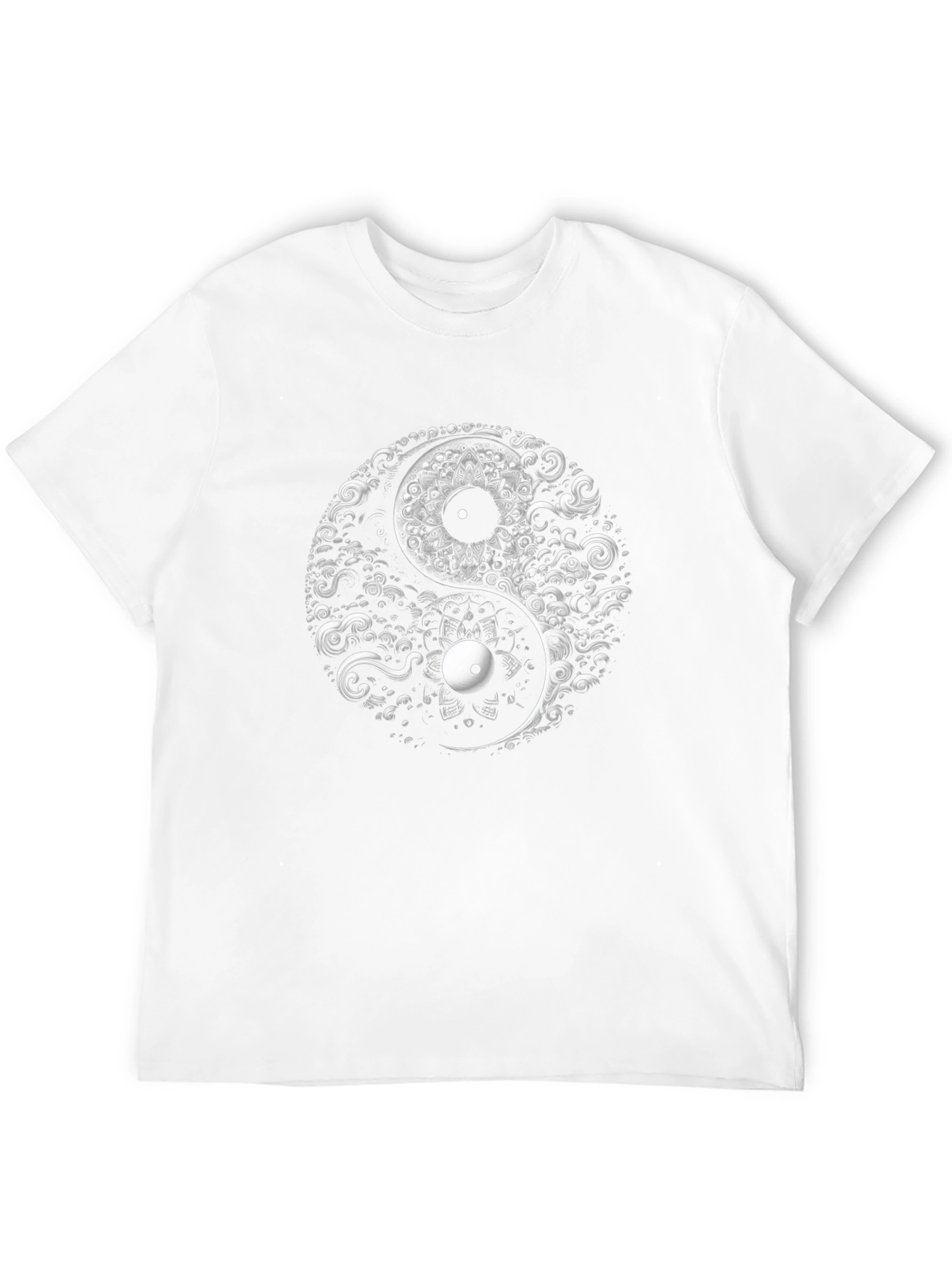 Black Yin Yang Art Graphic Tee - Black Cotton Blend view 12