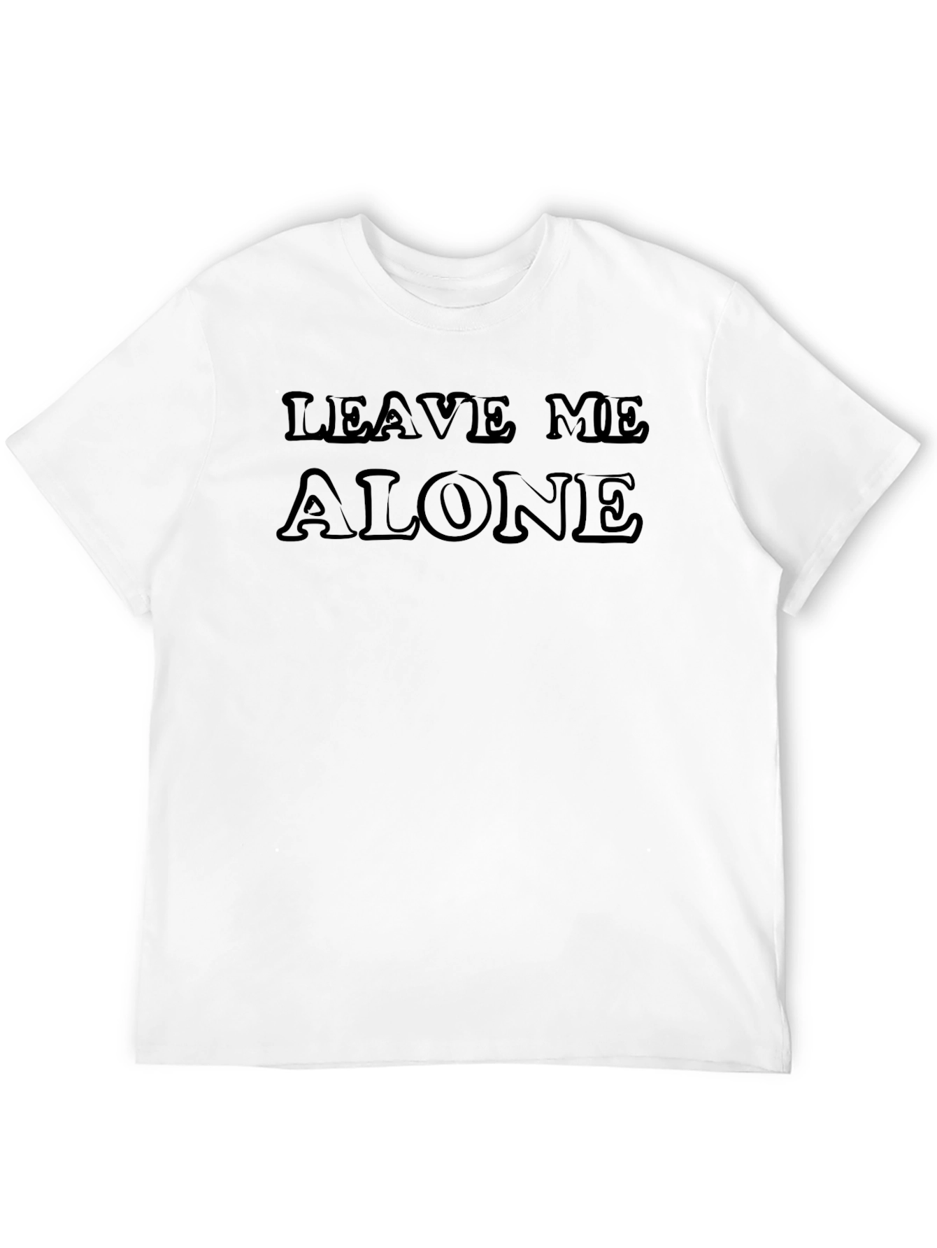 Black Leave Me Alone Graphic Tee - Black Crew Neck T-Shirt view 12