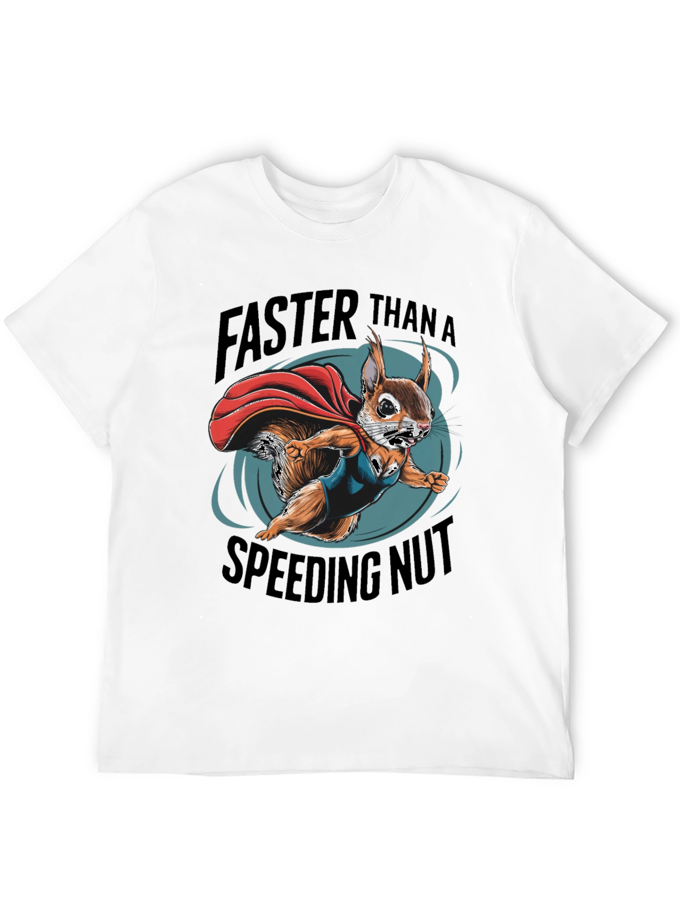 Black Faster Than a Speeding Nut Squirrel Tee view 12