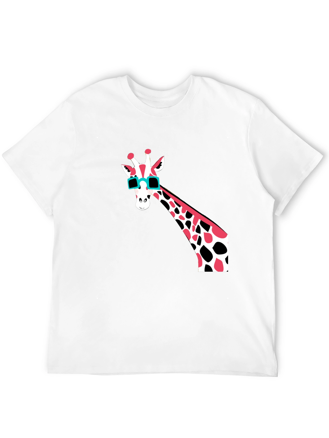Black Cool Giraffe Graphic T-Shirt - Men's Black Tee view 12
