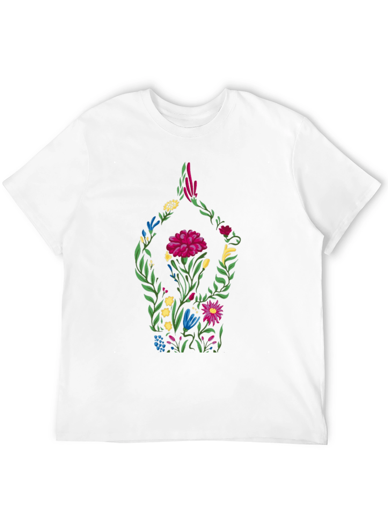 Black Floral Yoga Pose Graphic Tee - Black Cotton T-Shirt view 12