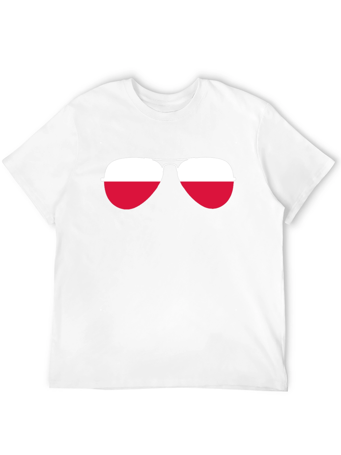 Black Cool Aviator Sunglasses Poland Flag T-Shirt view 12