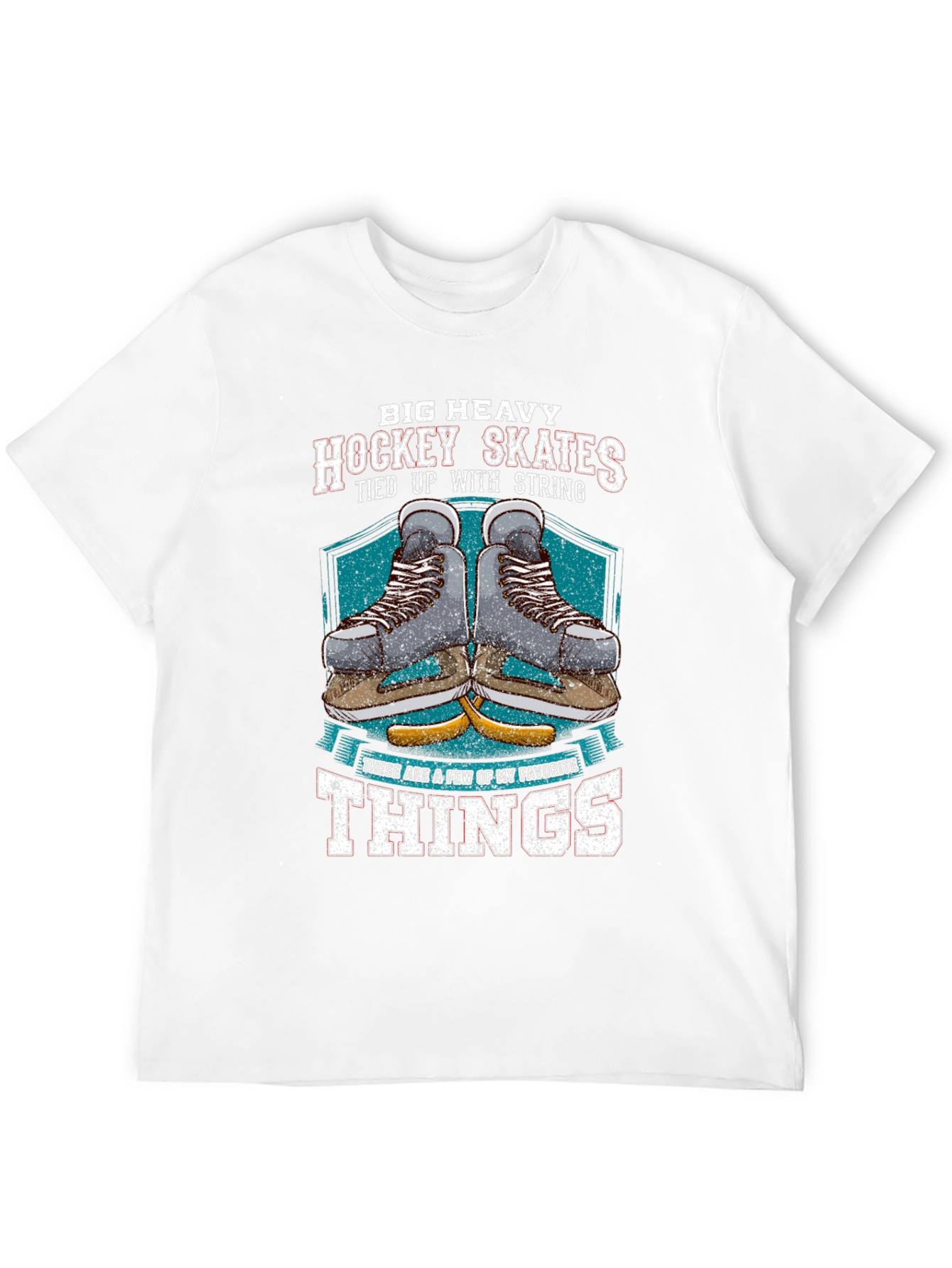 Black Big Heavy Hockey Skates T-Shirt view 12