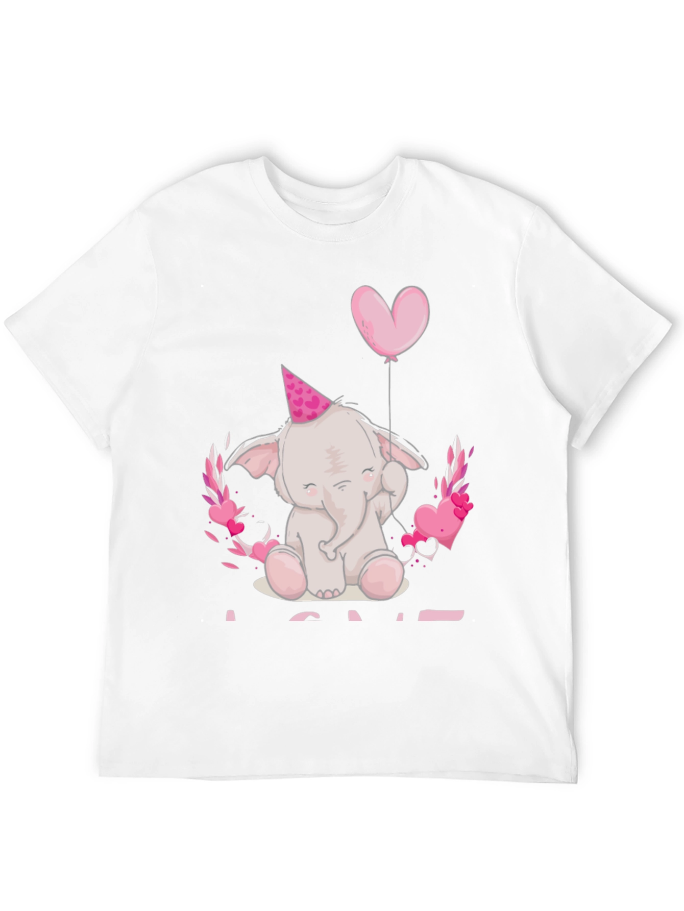 Black Cute Elephant Heart Balloon Graphic Tee view 12