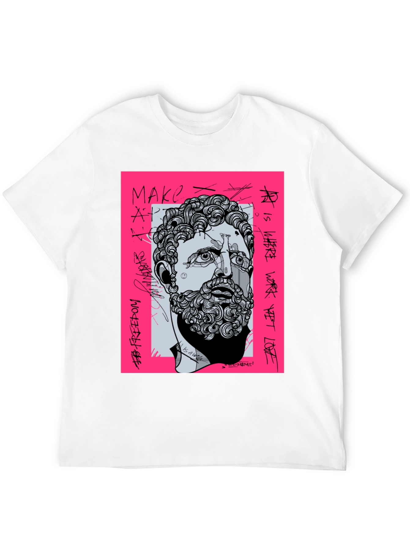 Black Graffiti Art Men's T-Shirt view 12