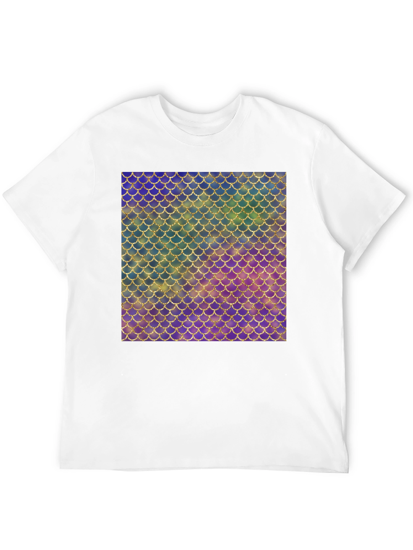 Black Iridescent Scale Pattern Black T-Shirt view 12