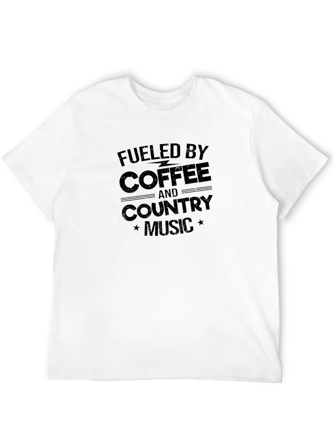 Black Fueled By Coffee & Country Music Graphic T-Shirt view 12