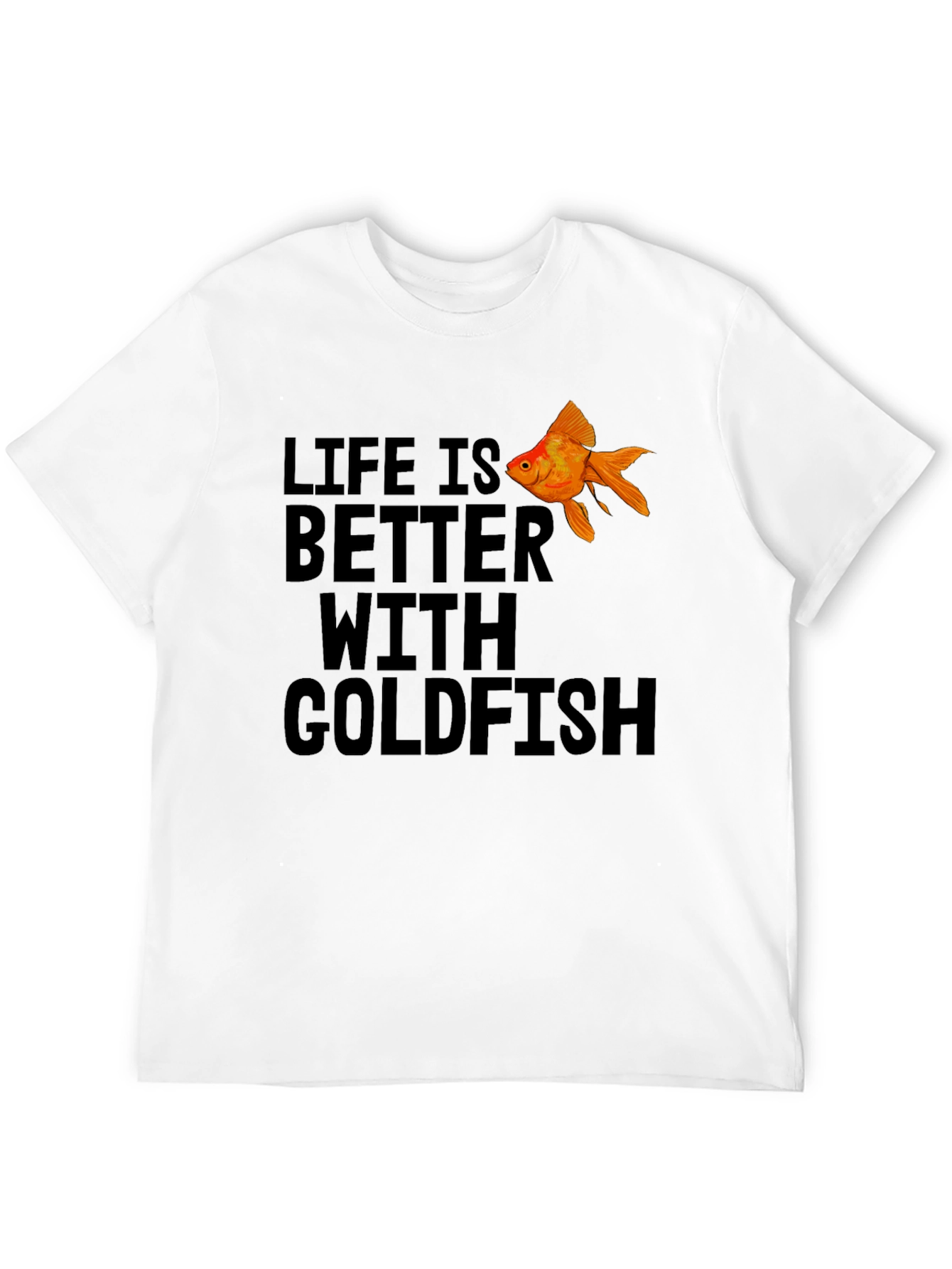 Black Life is Better With Goldfish Black T-Shirt view 12