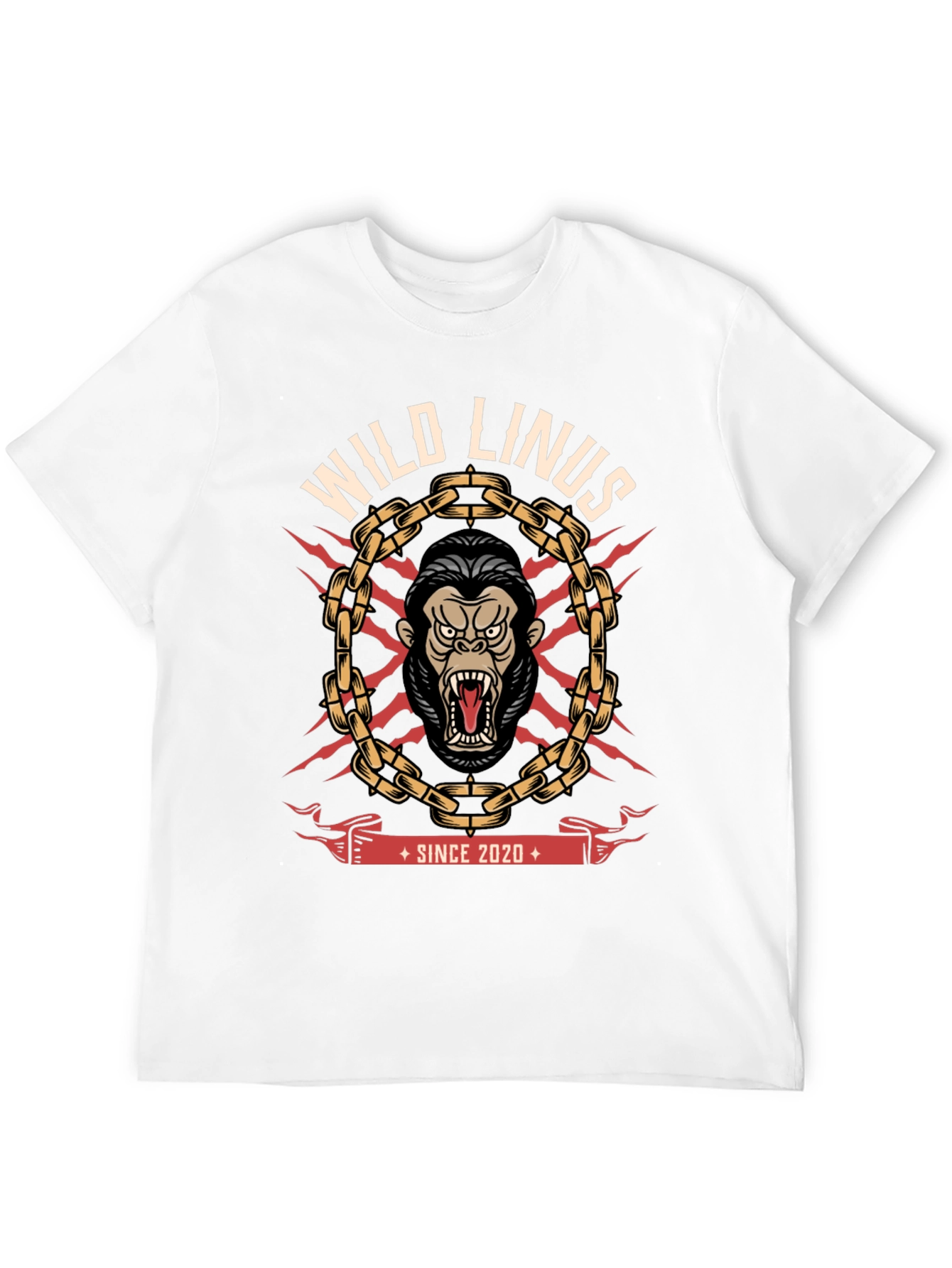 Black Wild Linus Graphic T-Shirt - Gorilla Design view 12