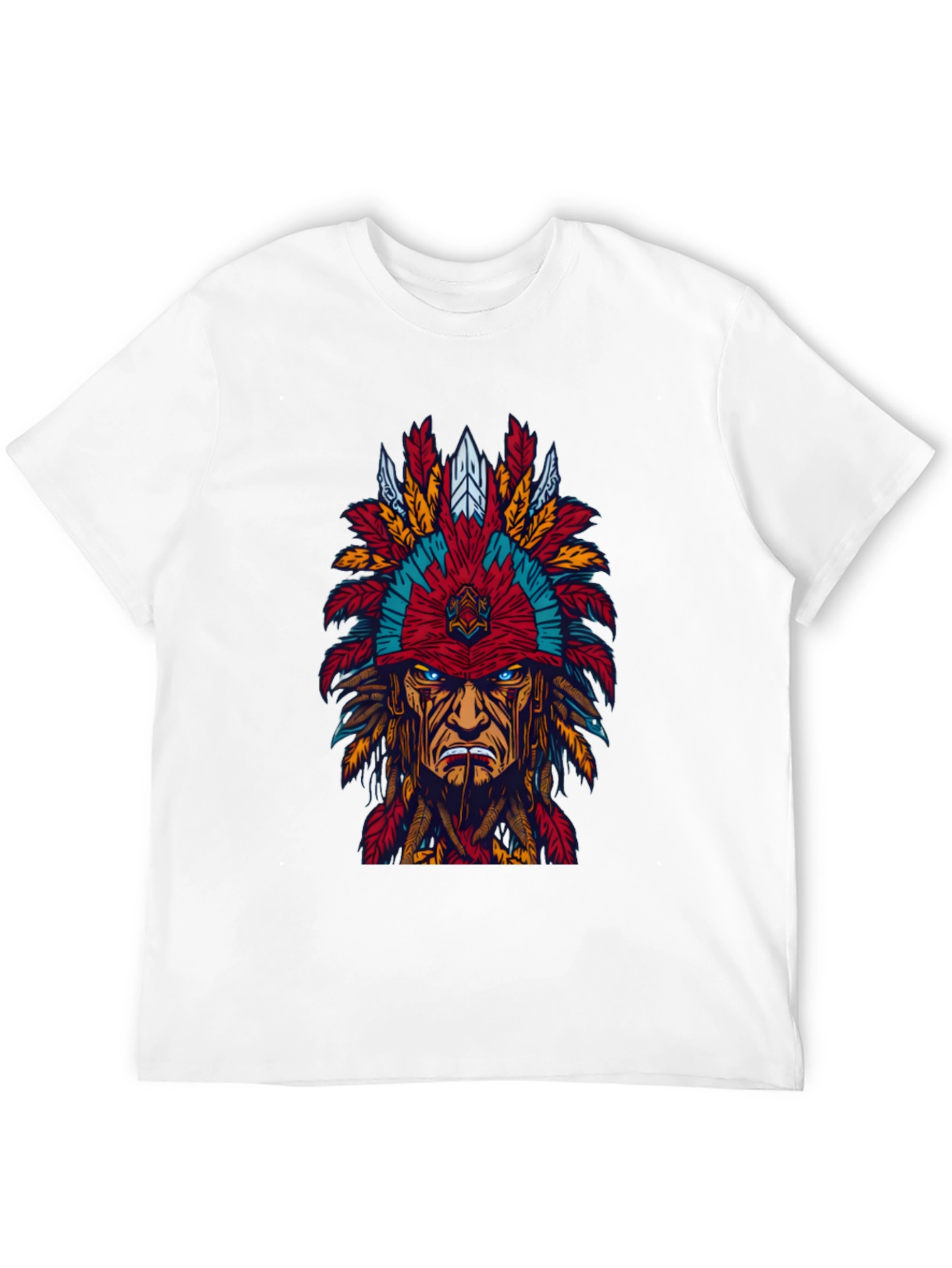 Black Native American Headdress Graphic Tee - Bold Design view 12
