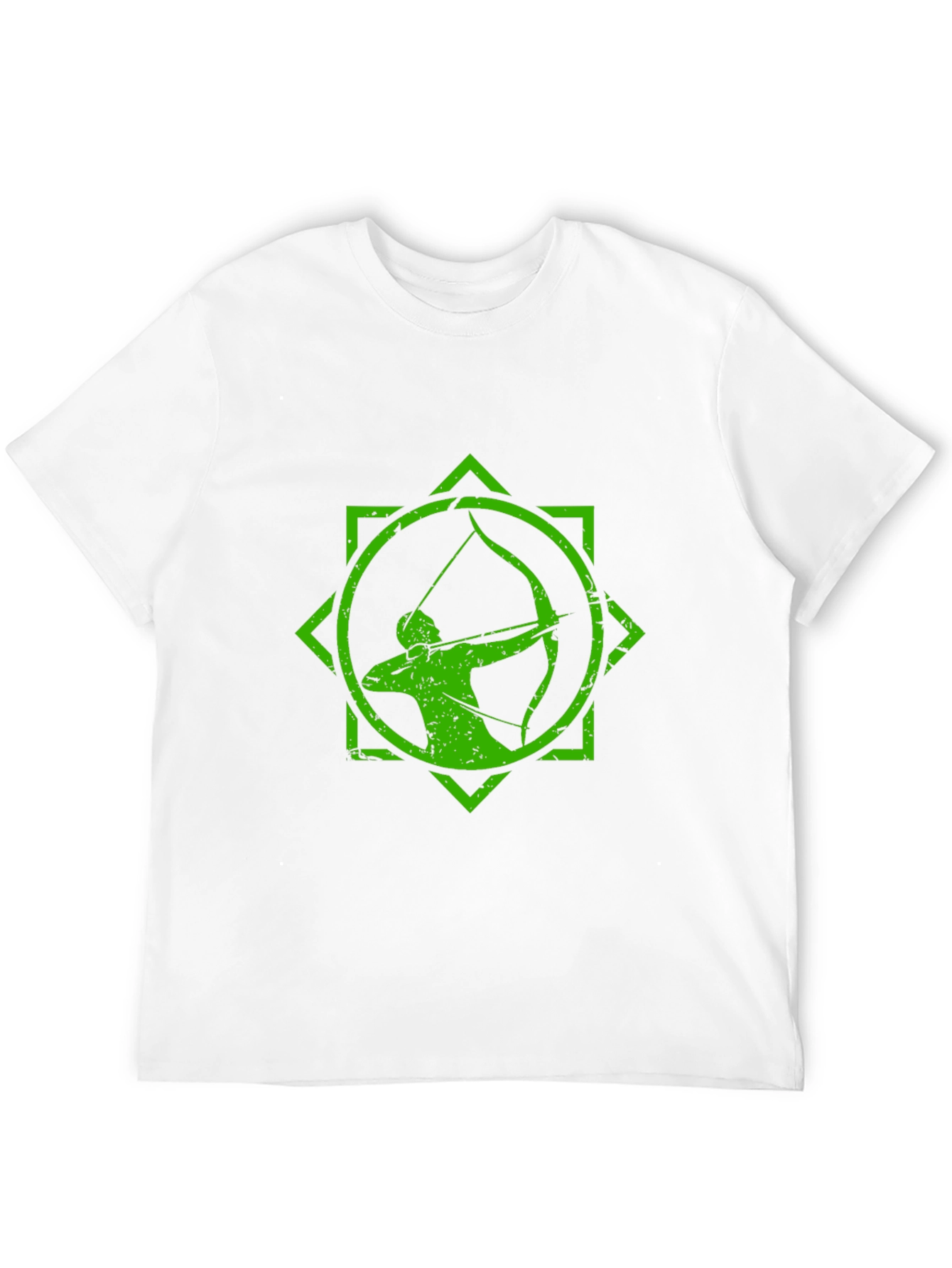 Black Archery Graphic Tee - Black T-Shirt with Green Archer Design view 12