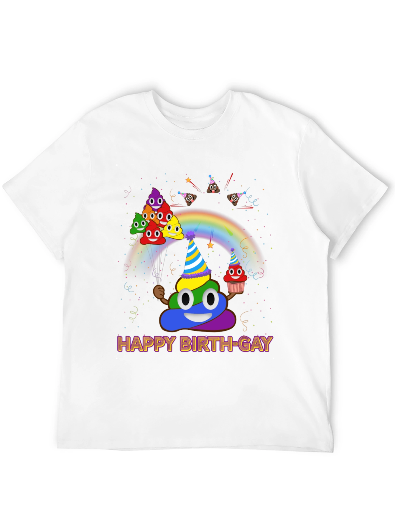 Black Happy Birth-gay T-Shirt Fun Colorful Graphic Tee view 12