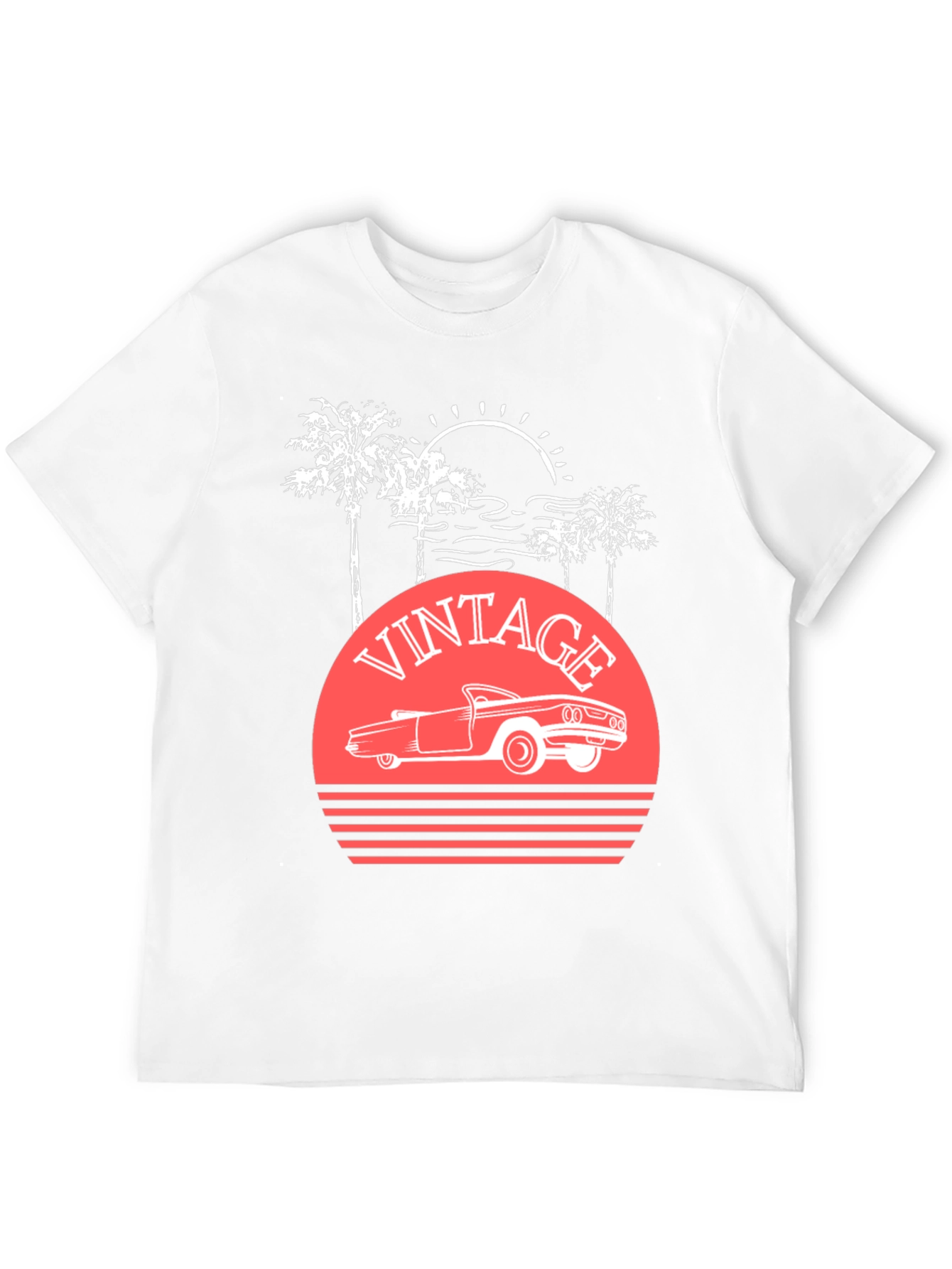 Black Vintage Car Sunset T-Shirt view 12