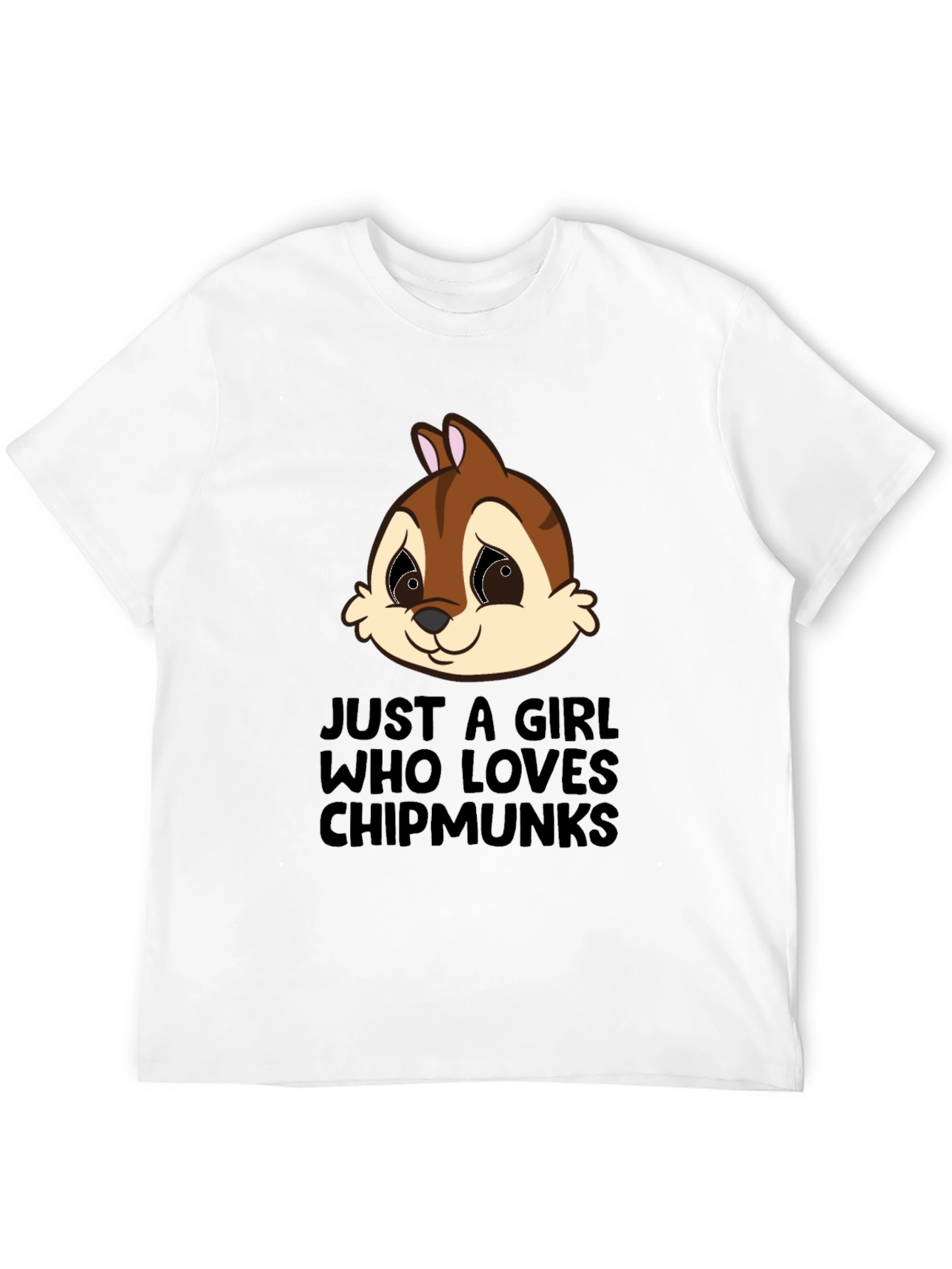 Black Chipmunk Lover T-Shirt - Cute Cartoon Graphic Tee view 12