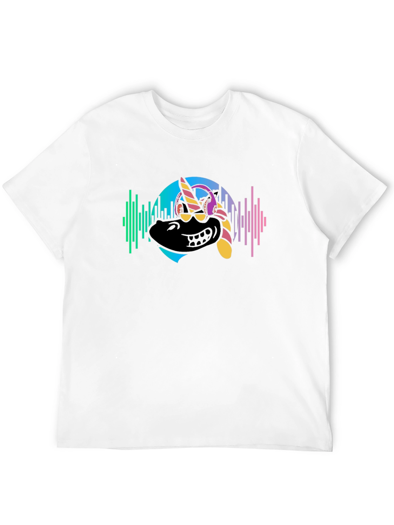 Black Unicorn DJ Graphic Tee - Black Cotton T-Shirt view 12