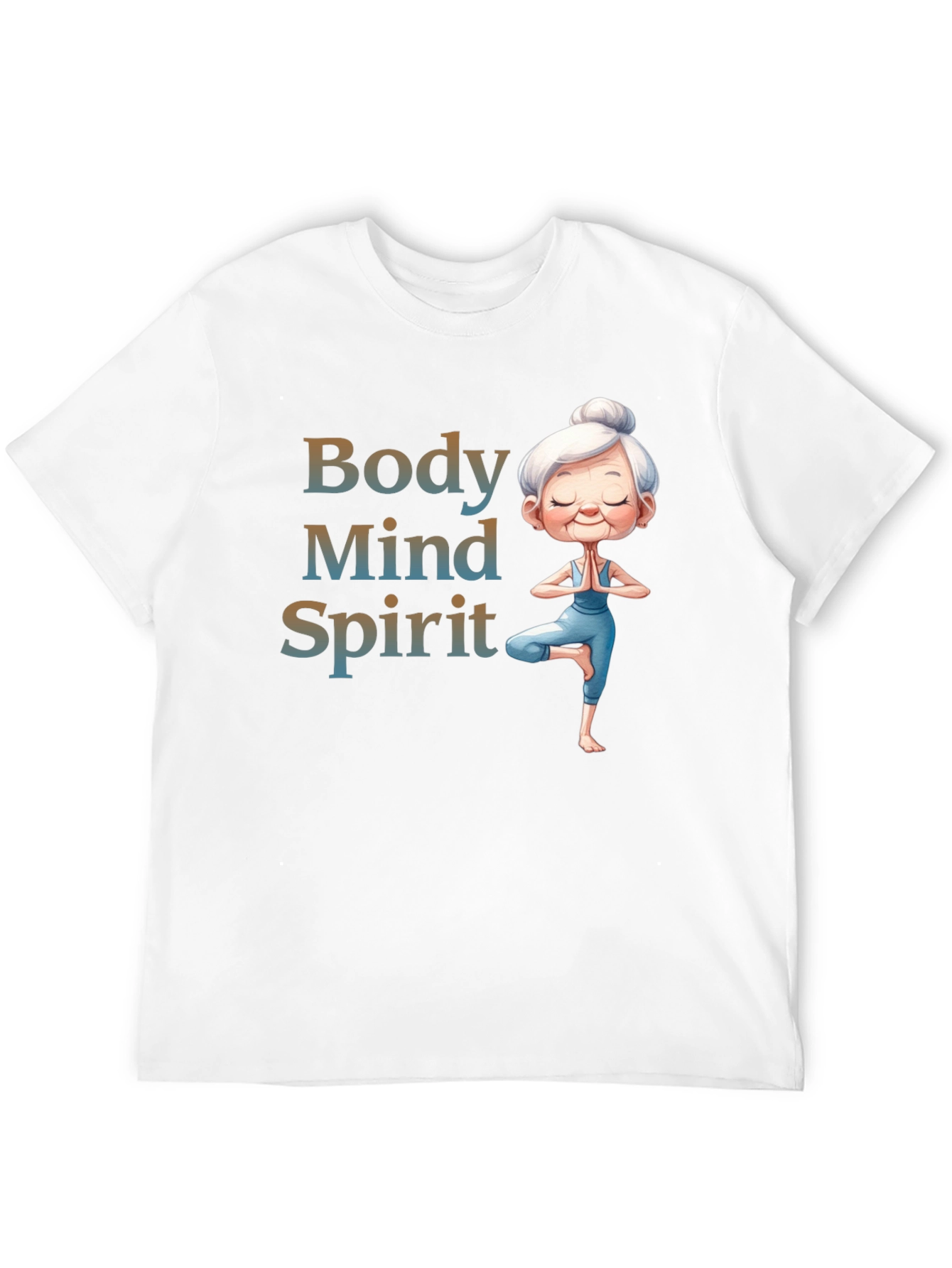 Black Body Mind Spirit Yoga T-Shirt - Zen Granny Tee view 12