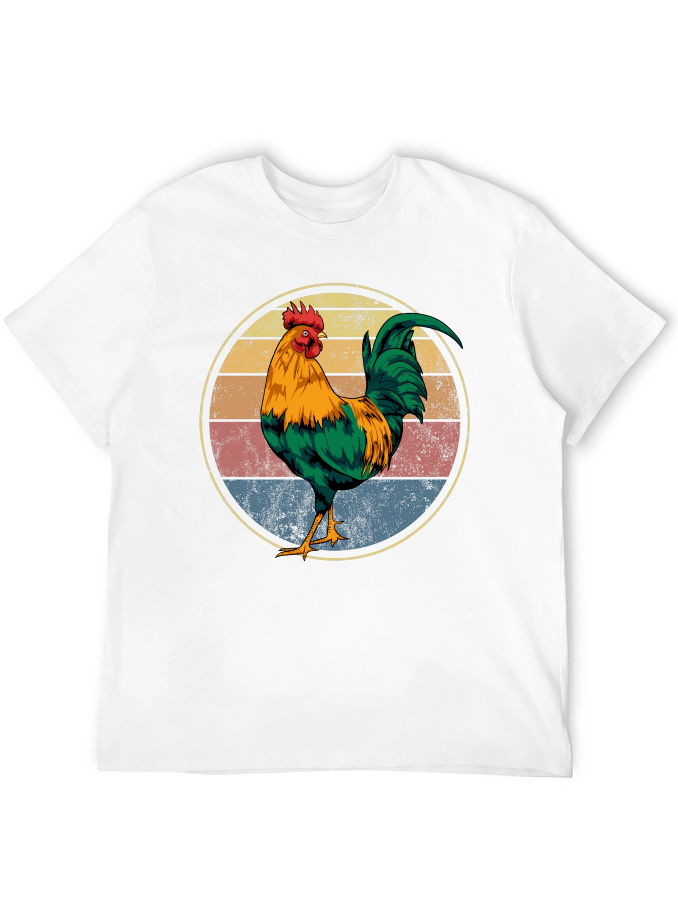 Black Retro Rooster Graphic Tee - Vintage Chicken Shirt view 12