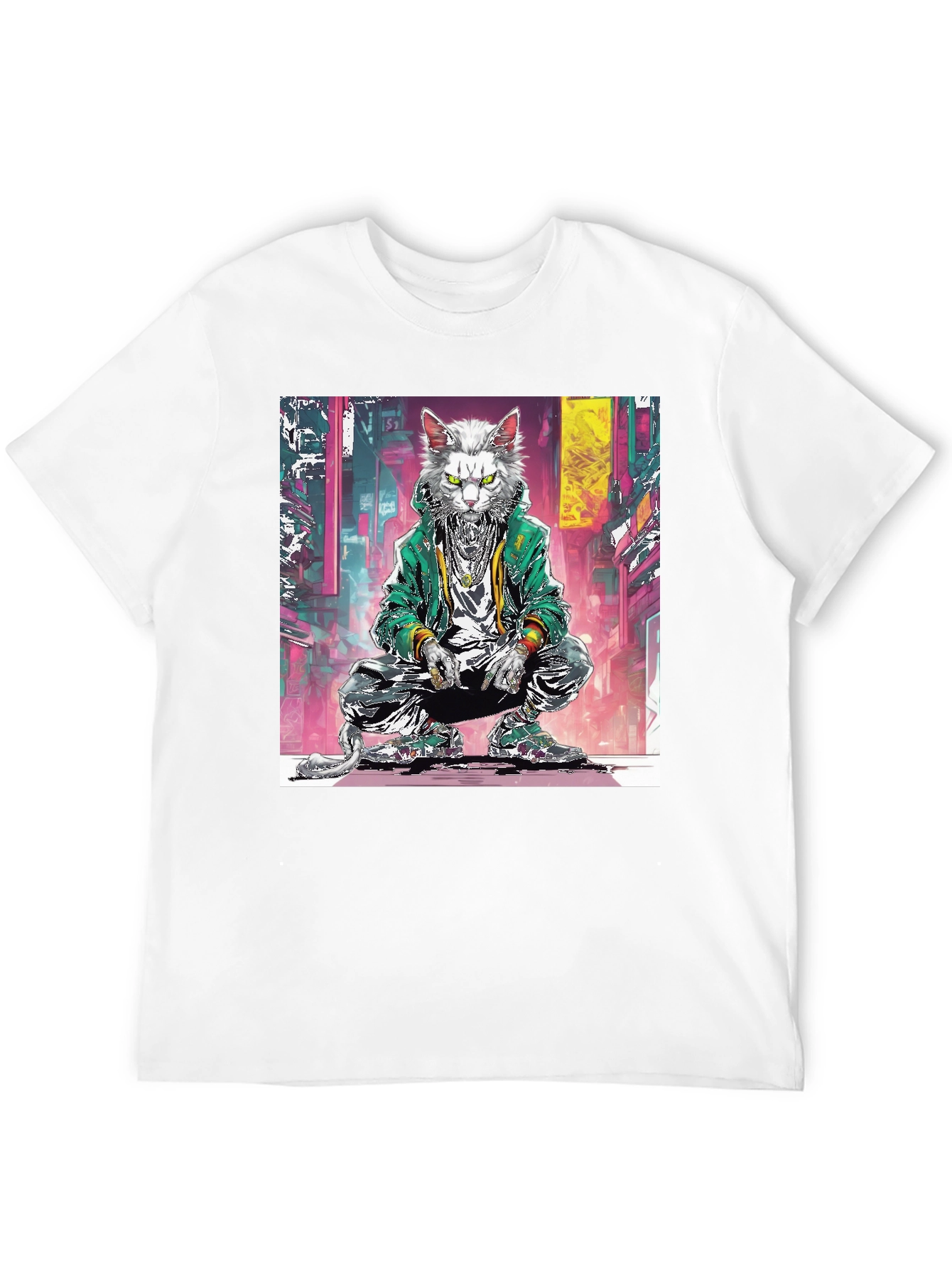 Black Urban Cat Graphic Tee view 12