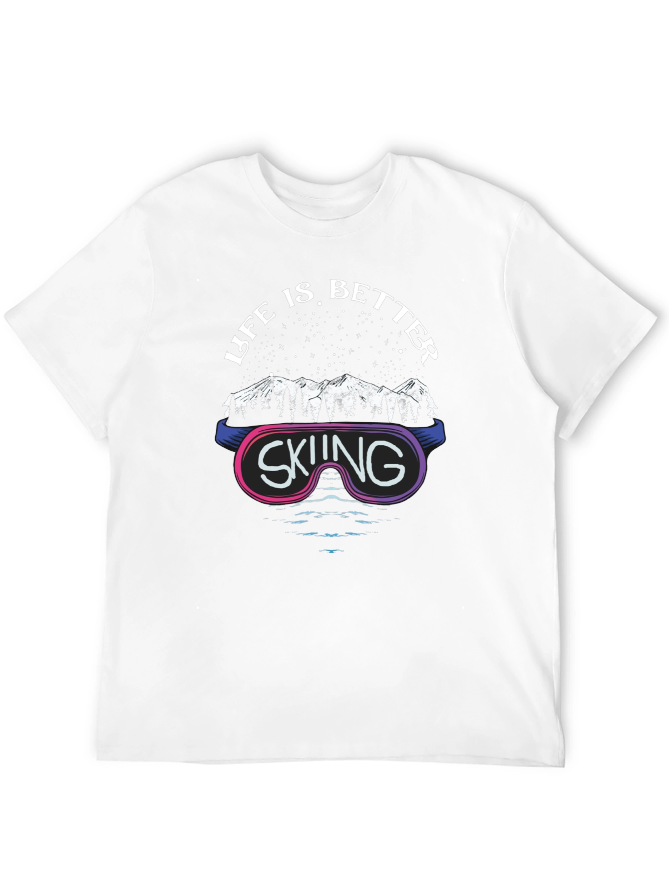 Black Life is Better Skiing Graphic T-Shirt view 12