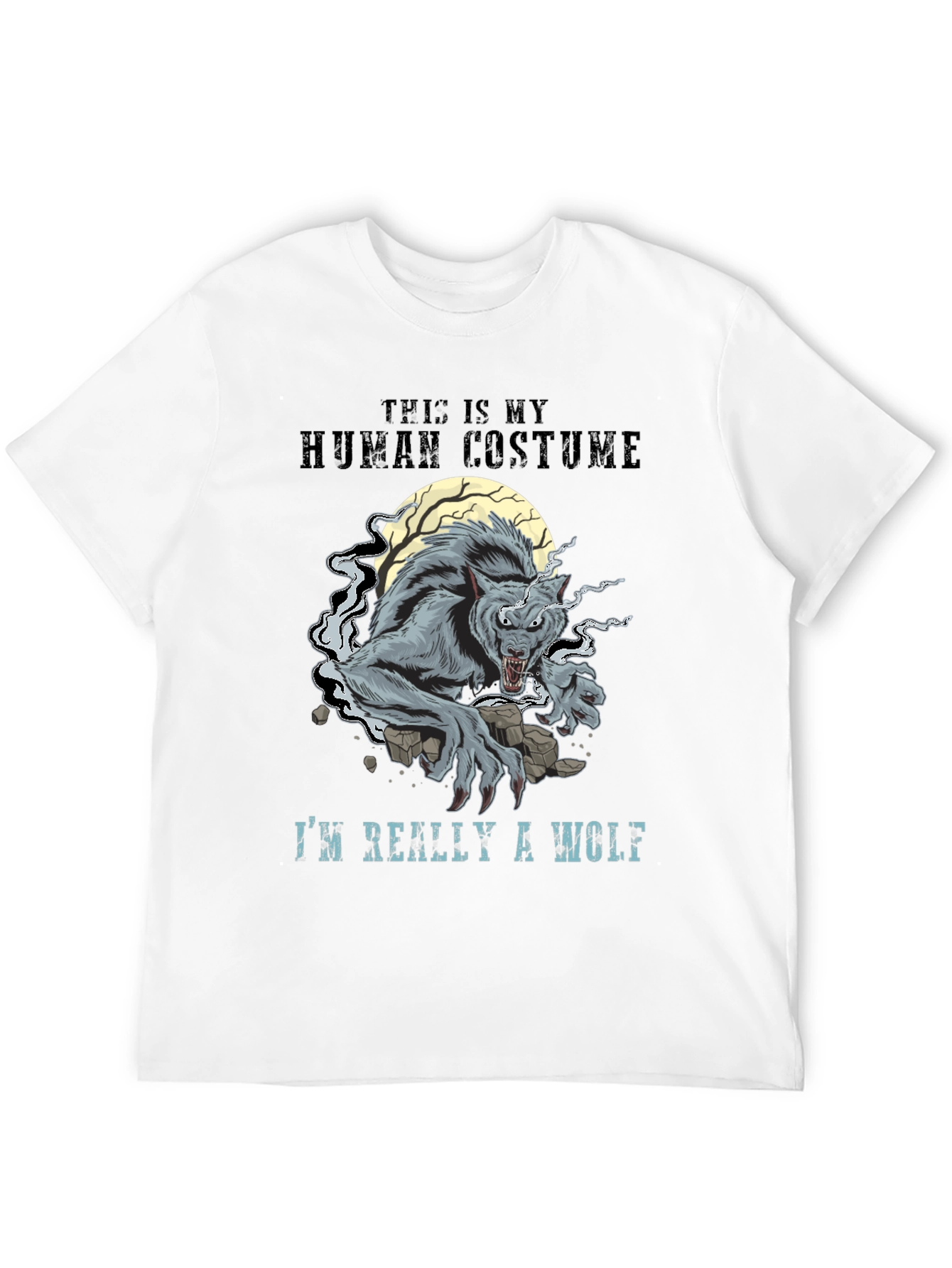 Black Human Costume Werewolf Graphic T-Shirt view 12