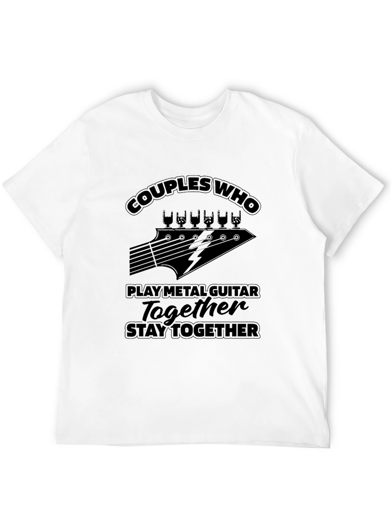 Black Couples Who Play Metal Guitar T-Shirt view 12