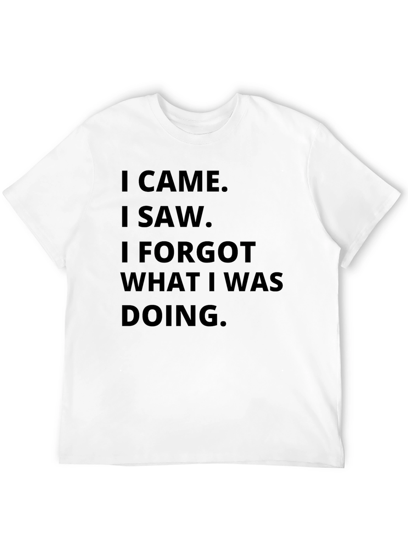Black Funny Men's Black T-Shirt - I Came I Saw I Forgot Slogan view 12
