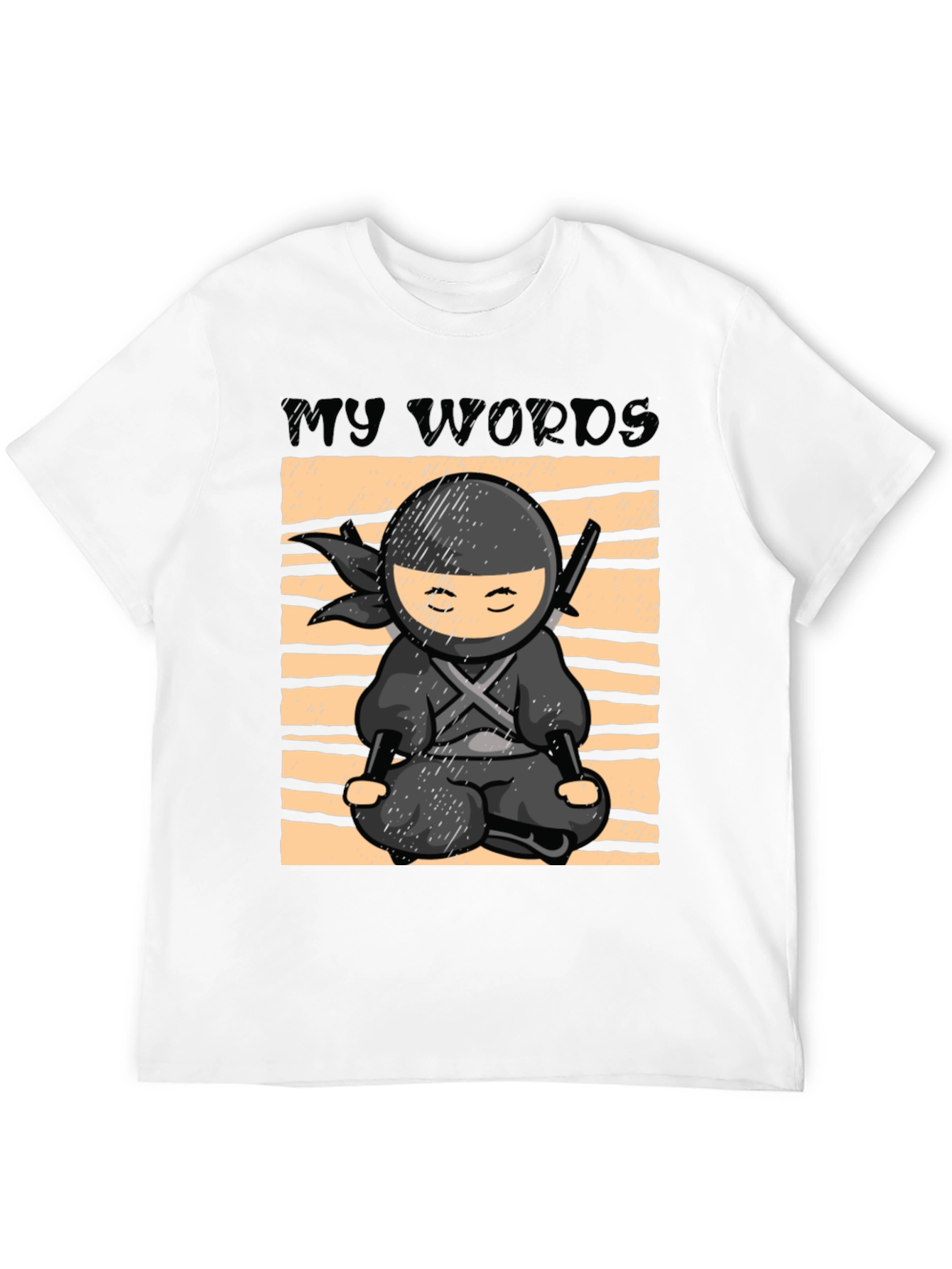 Black Zen Ninja T-Shirt - My Words Matter Meditation Tee view 12
