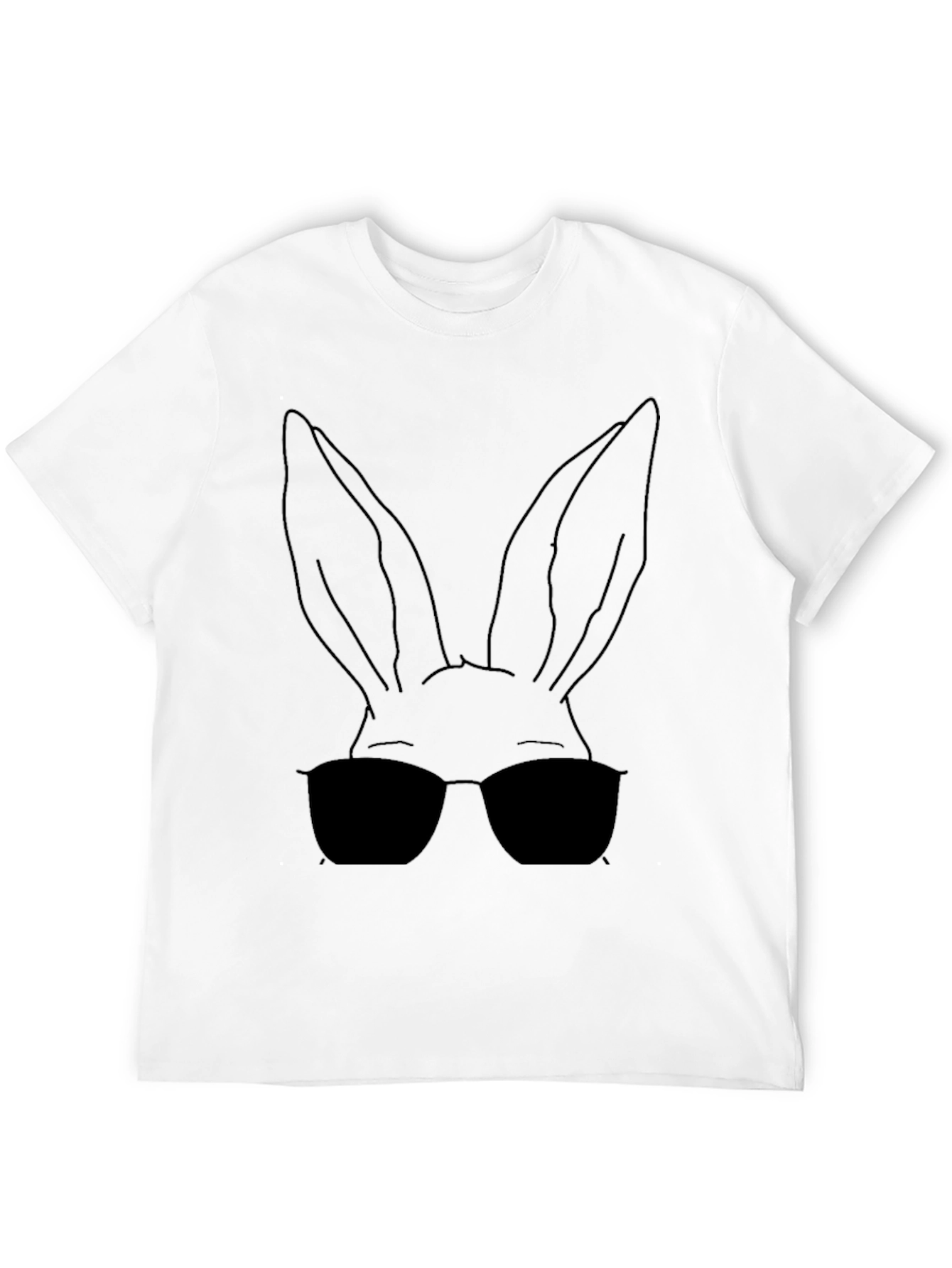 Black Cool Bunny T-Shirt - Black Cotton Tee view 12